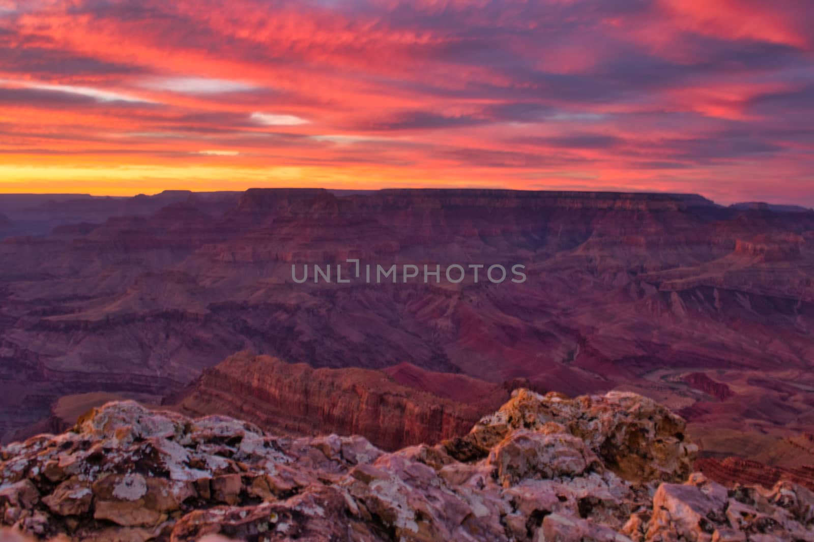 Dramatic sunset sky over Grand Canyon national park on south rim by kb79