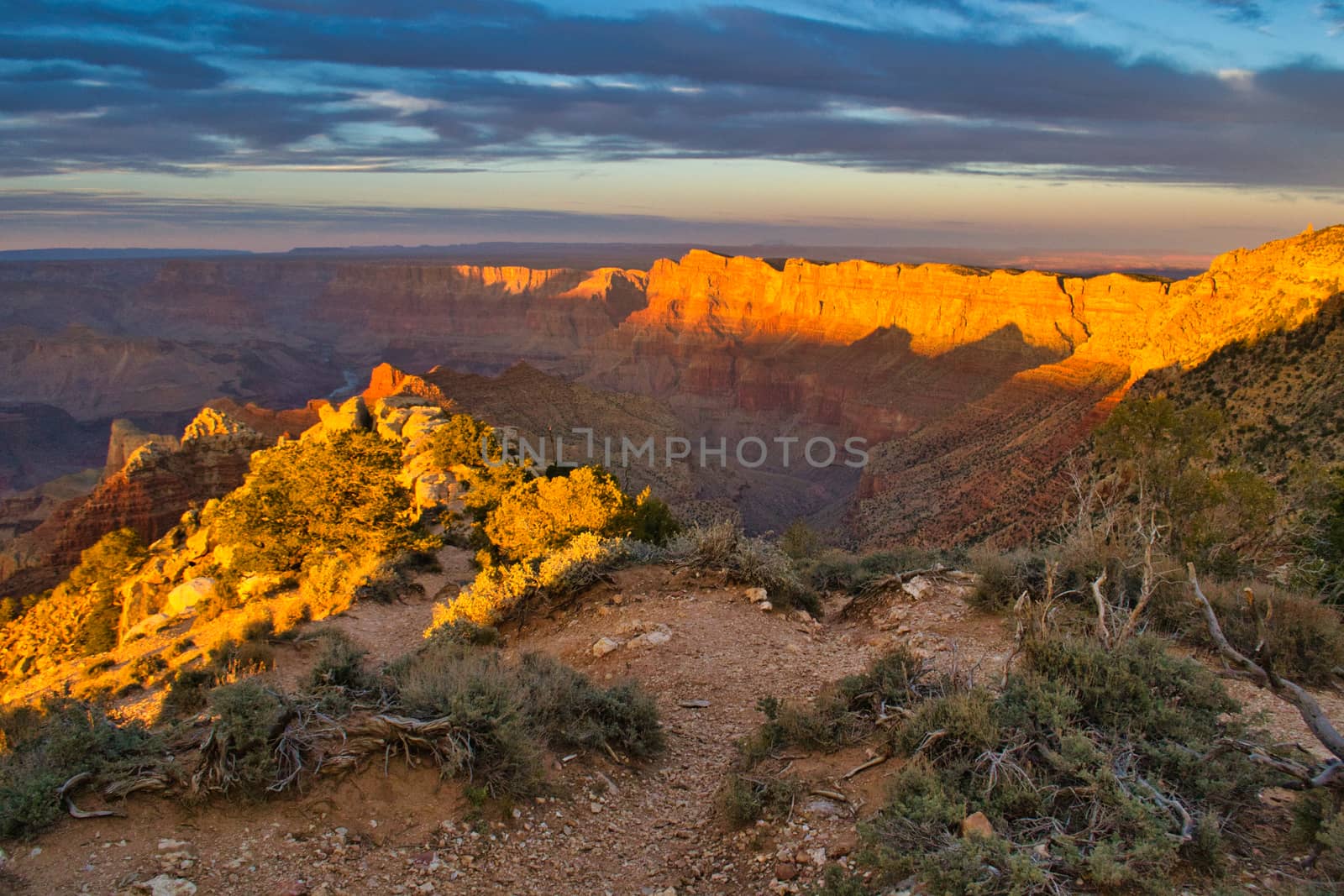 Dramatic sunset sky over Grand Canyon national park on south rim by kb79