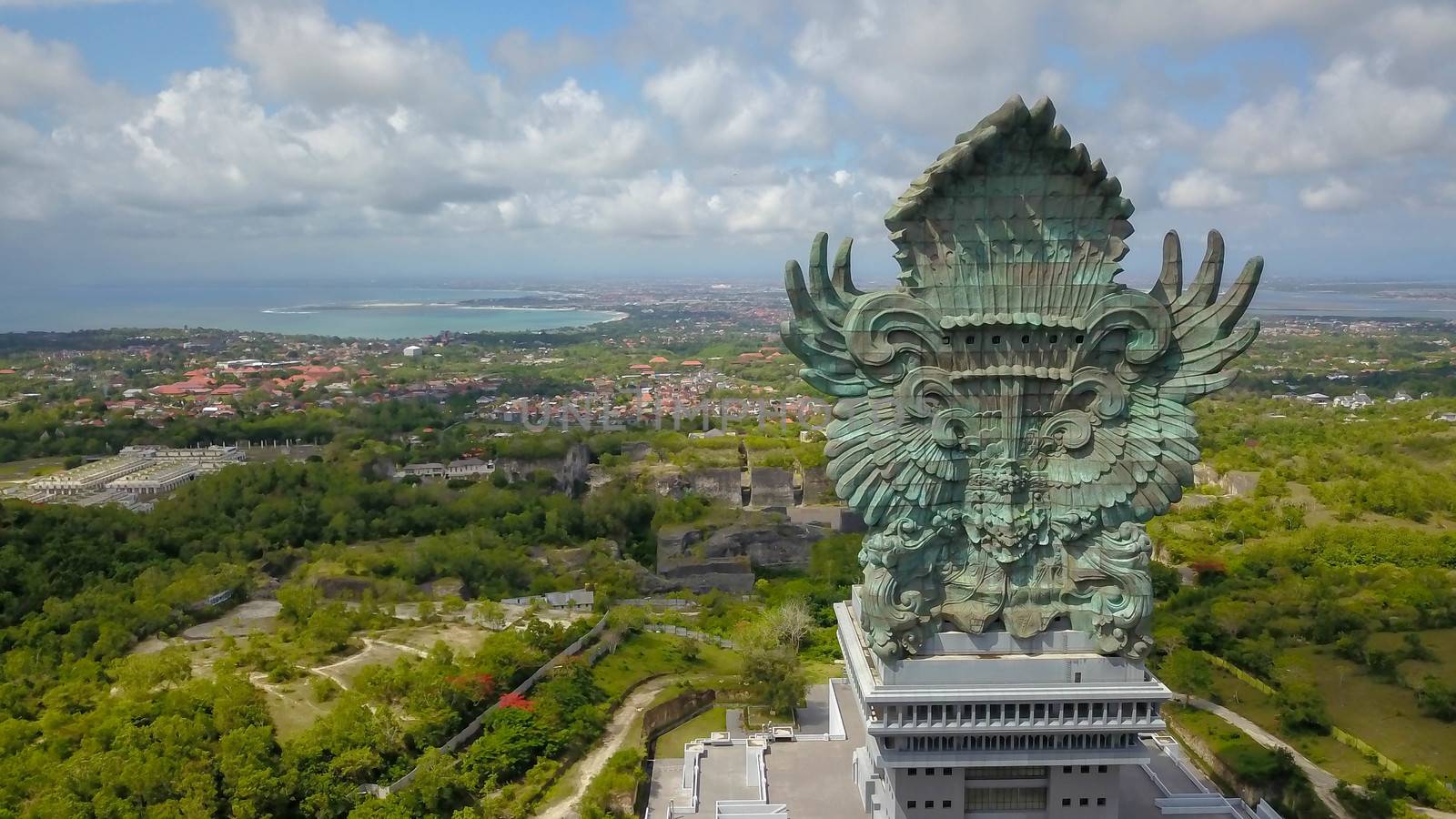 Garuda Wisnu Kencana statue at GWK Cultural Park in South Kuta one of the main attractions and the most recognizable symbols of Bali, Indonesia.