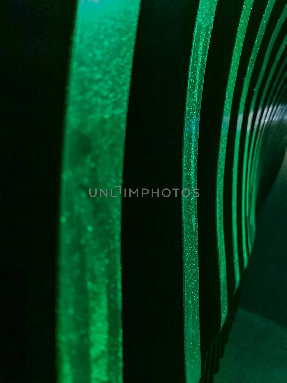 Abstract lighting wall with green stripes by Wierzchu