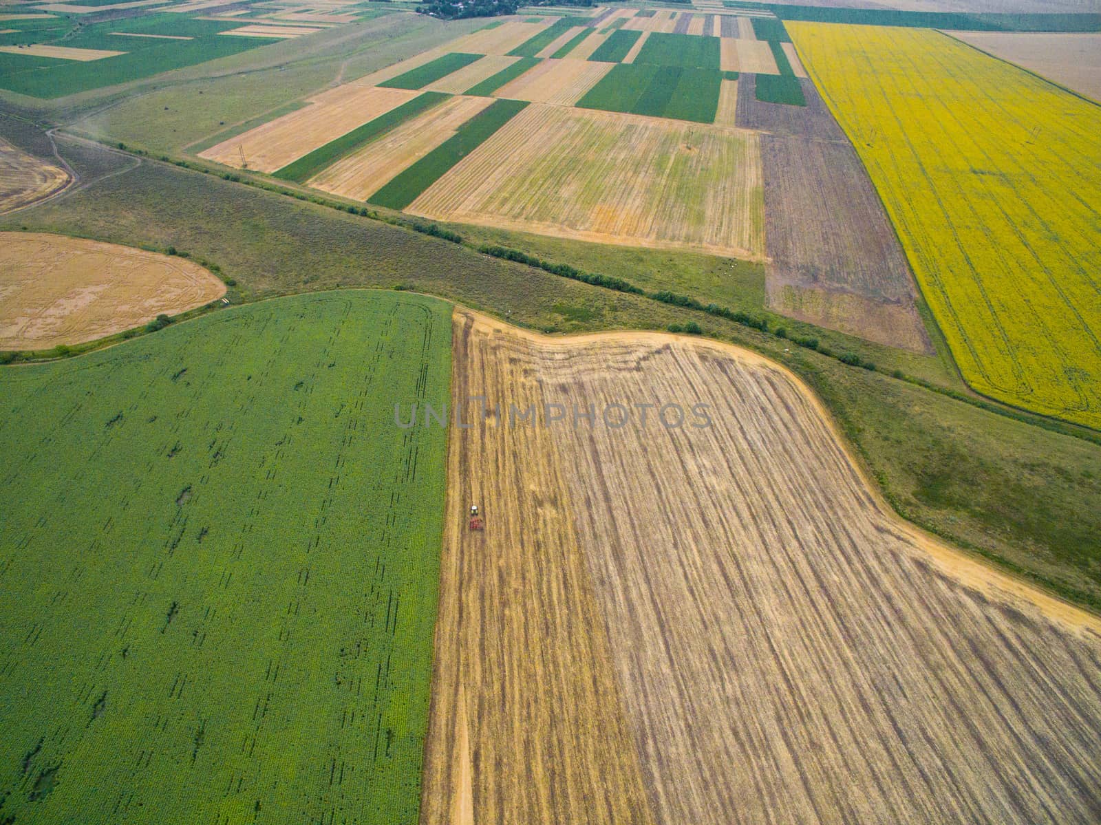 Harvesting in the field. Aerial view. A Lot of Land by TrEKone