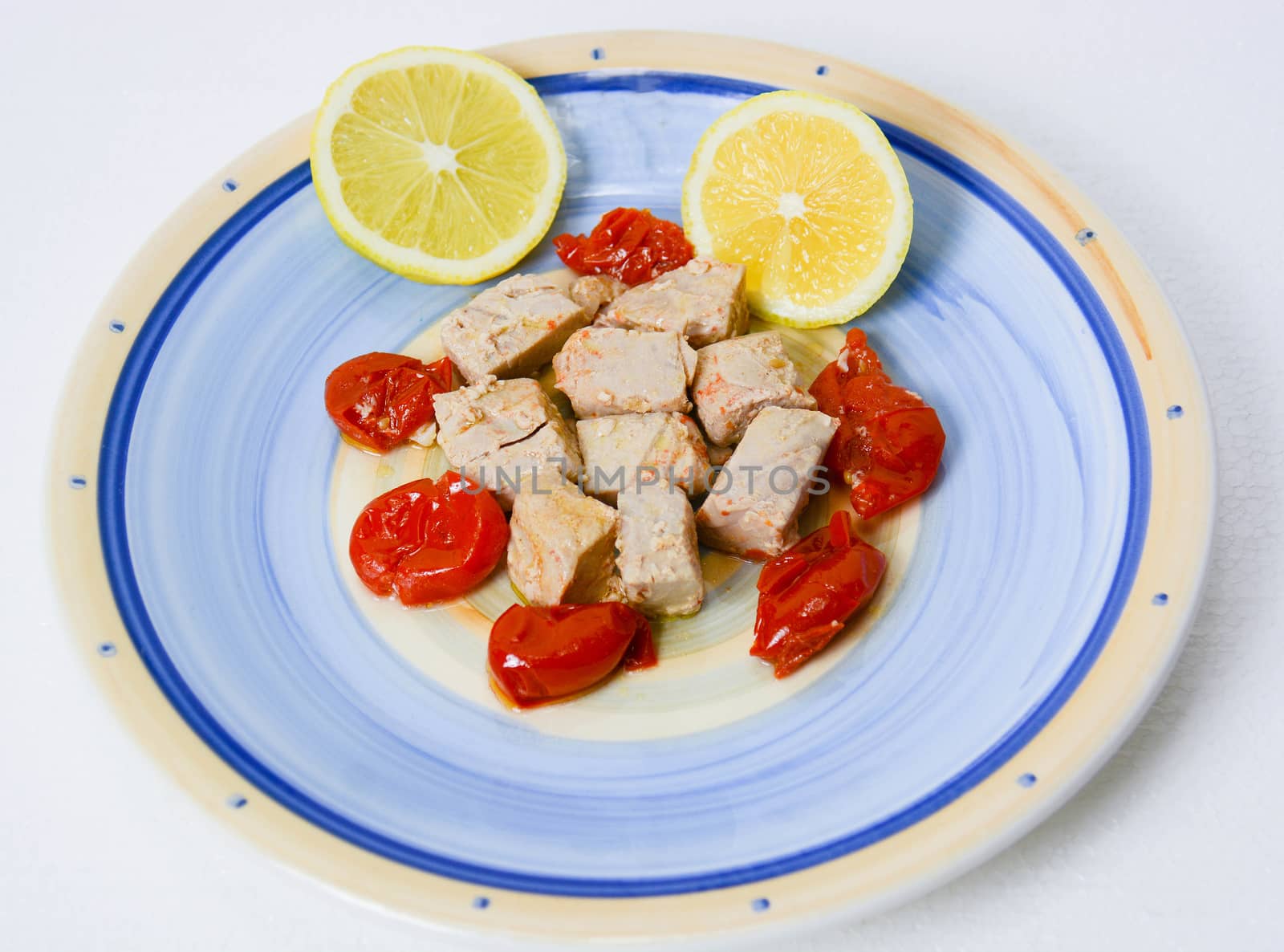 original italian recipe homemade food - tuna with cherry tomatoes