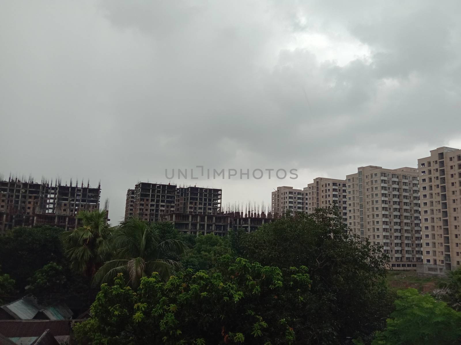 appartment view with nature on city