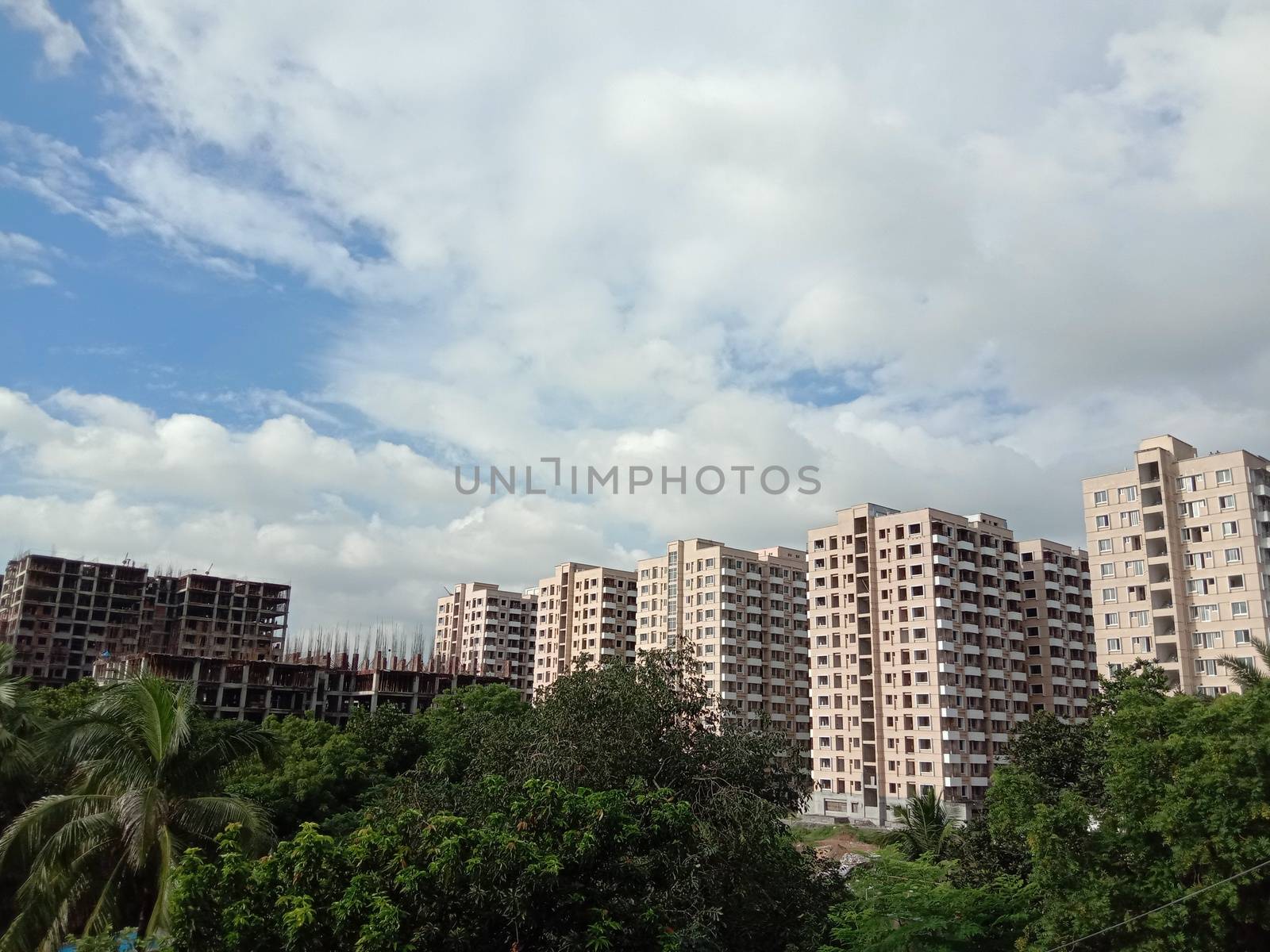 appartment view with nature on city