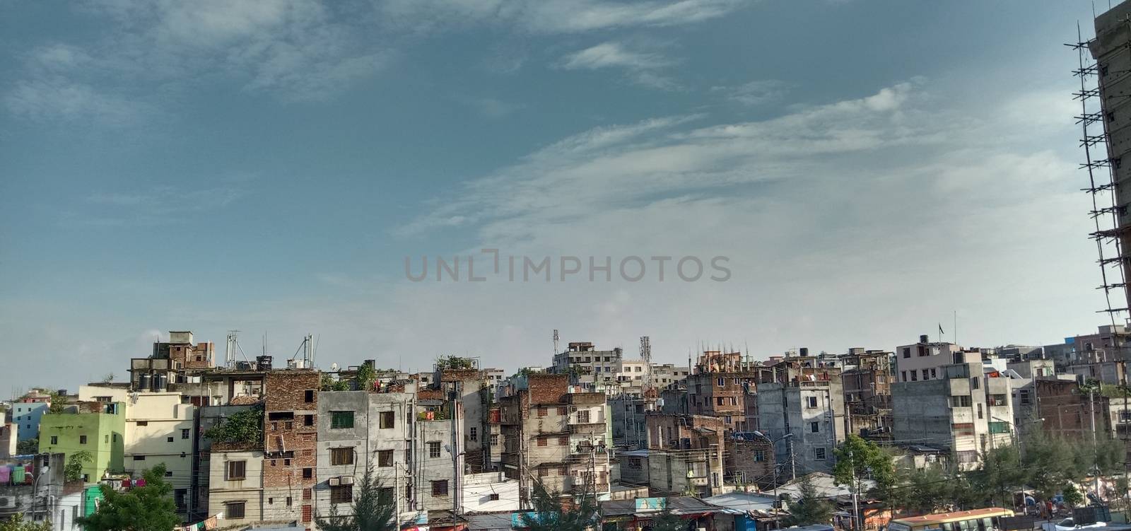 appartment view with nature on city