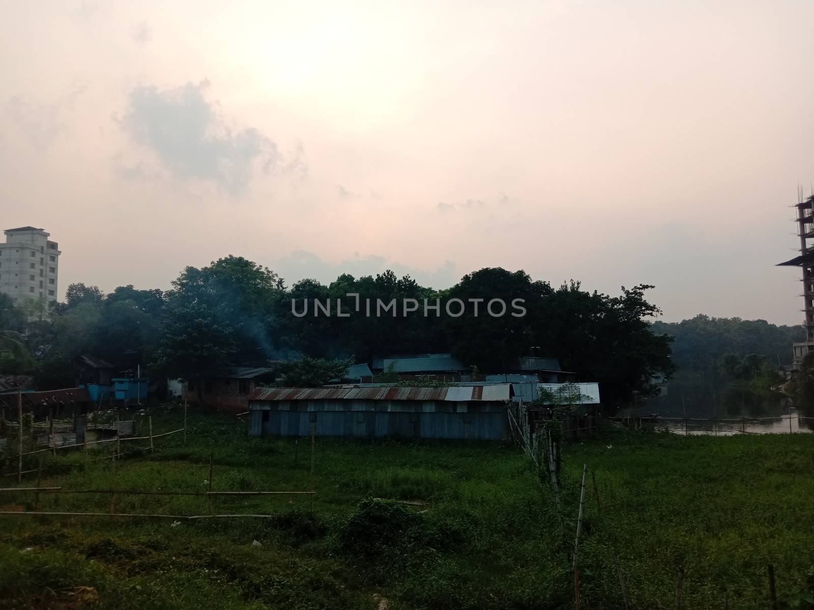 building and apartment site view on city
