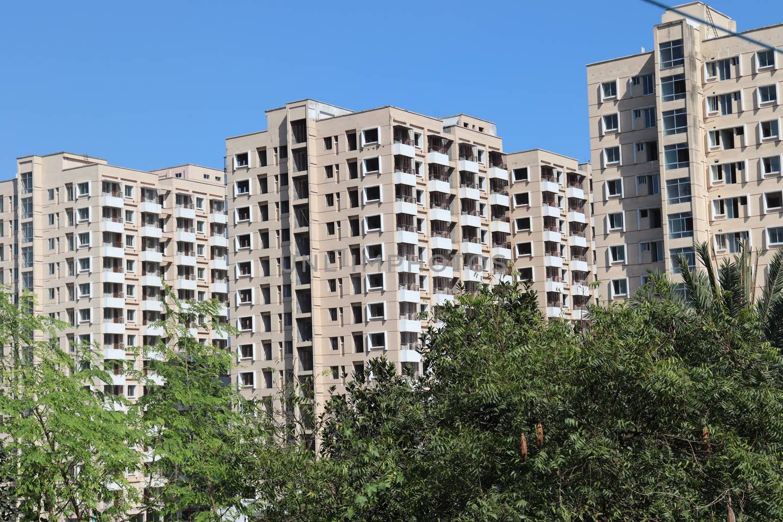 appartment view with nature on city