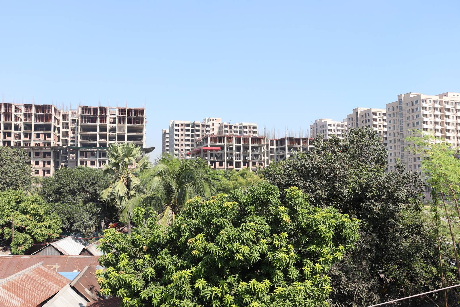 appartment view with nature on city