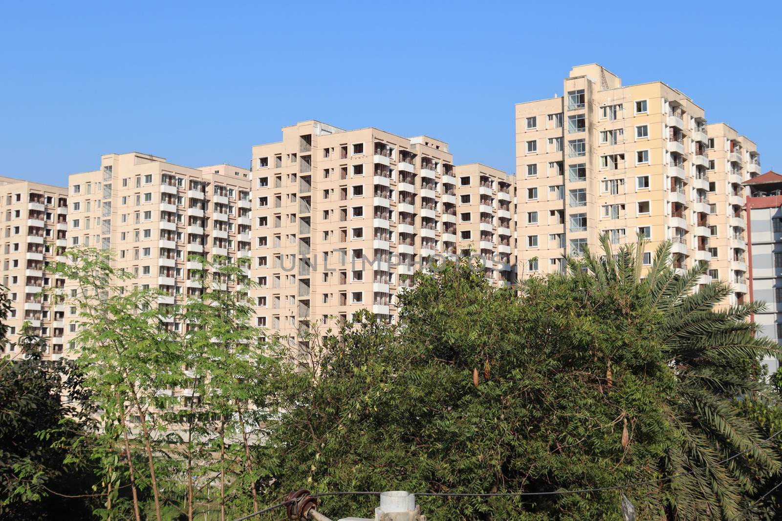 appartment view with nature on city