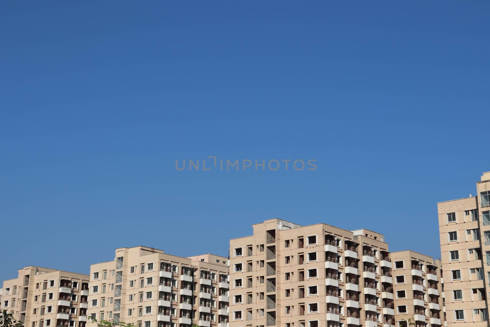 appartment and sky view in city