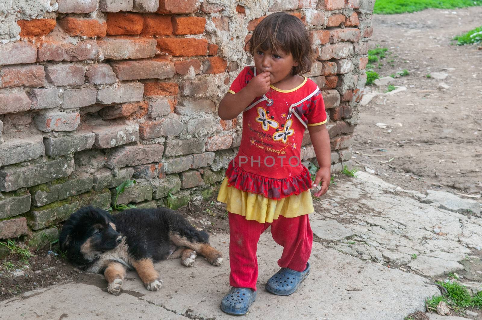 5/16/2018. Lomnicka, Slovakia. Roma community in the heart of Slovakia, living in horrible conditions. Portrait of child.