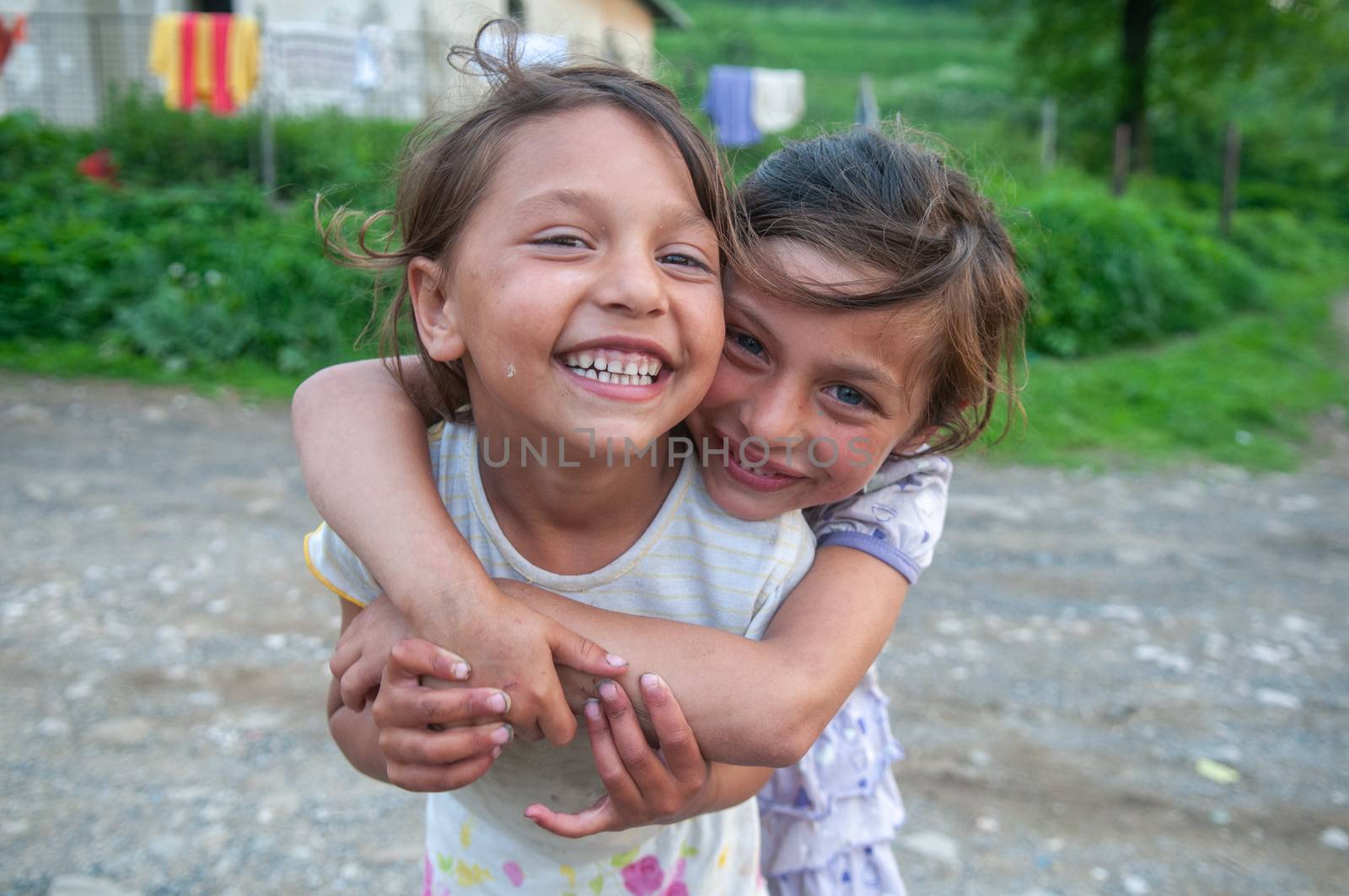 5/16/2018. Lomnicka, Slovakia. Roma community in the heart of Slovakia, living in horrible conditions. Portrait of children.