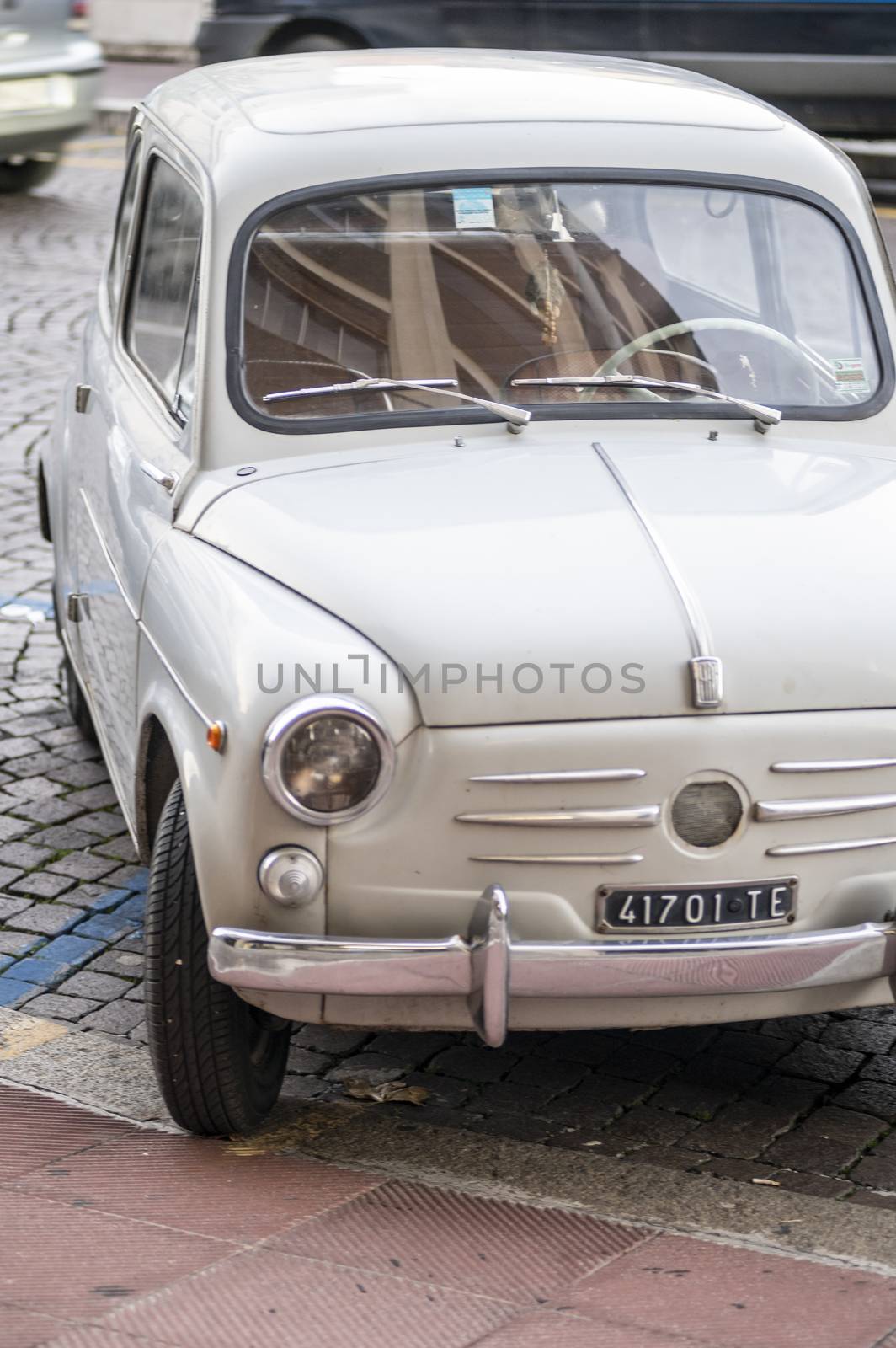 terni,italy november 17 2020:detail of the vintage fiat 600