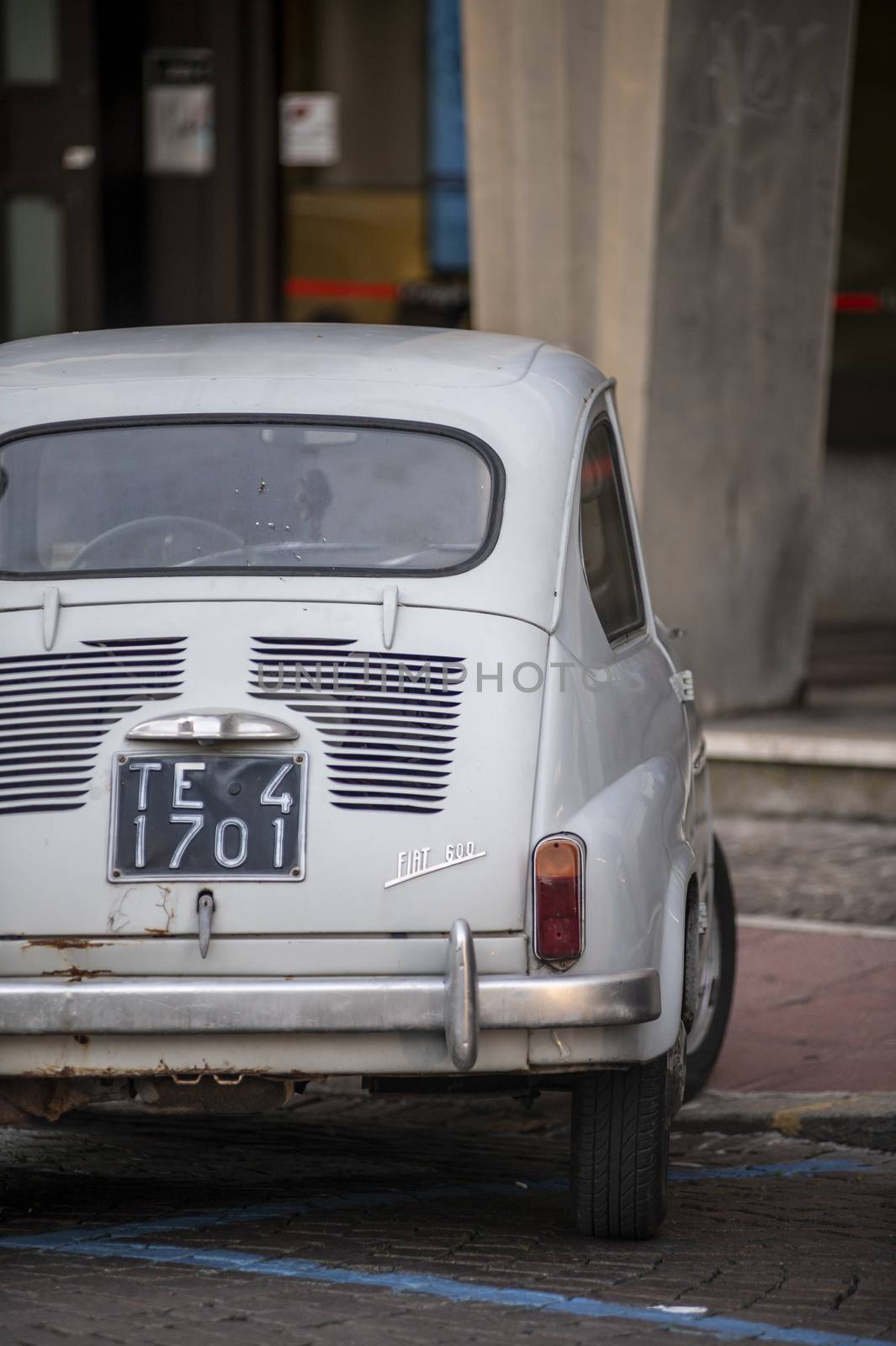 terni,italy november 17 2020:detail of the vintage fiat 600