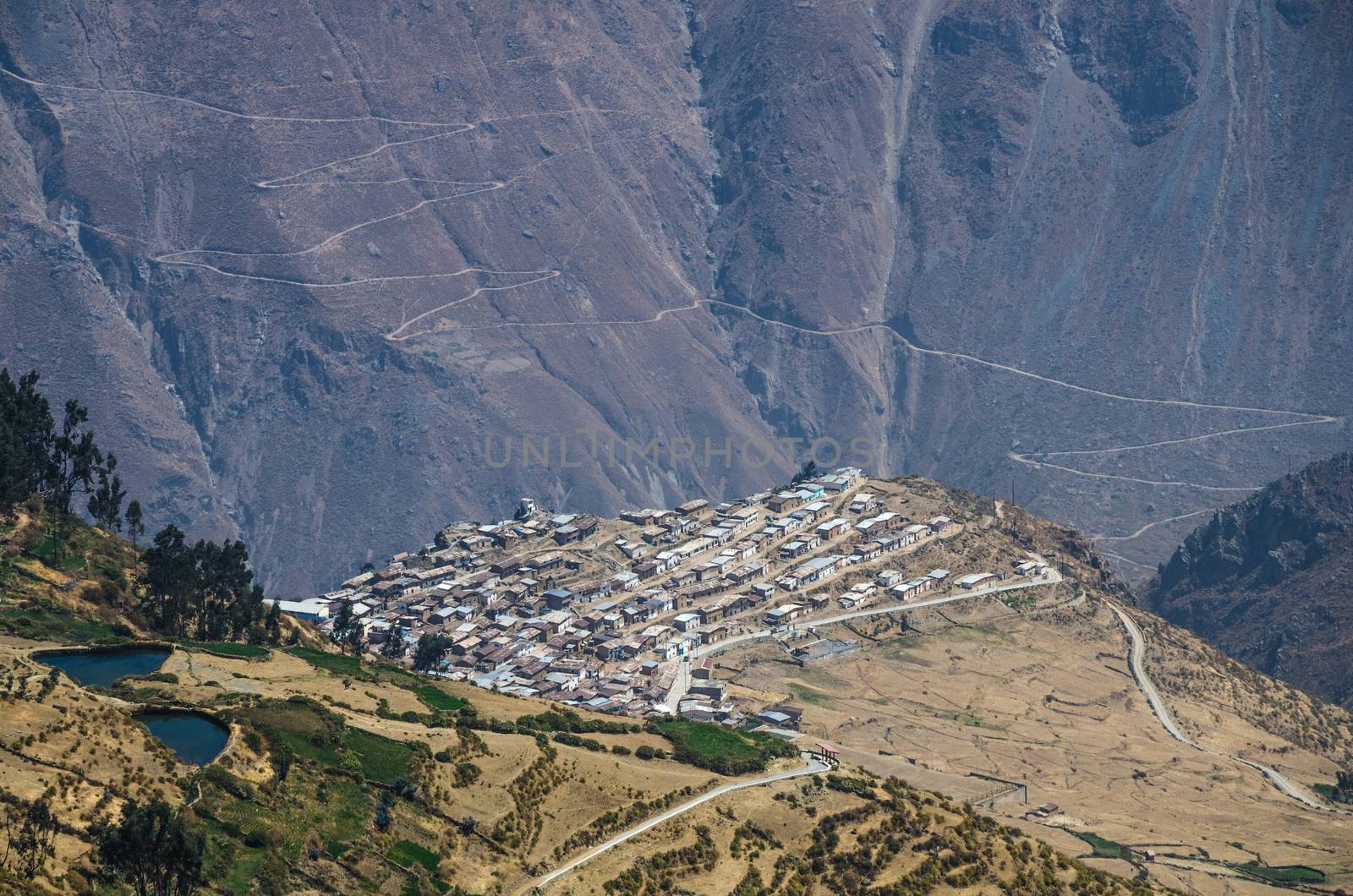 View from the top of the Marcahuasi plateau towards the town of San Pedro de Castas