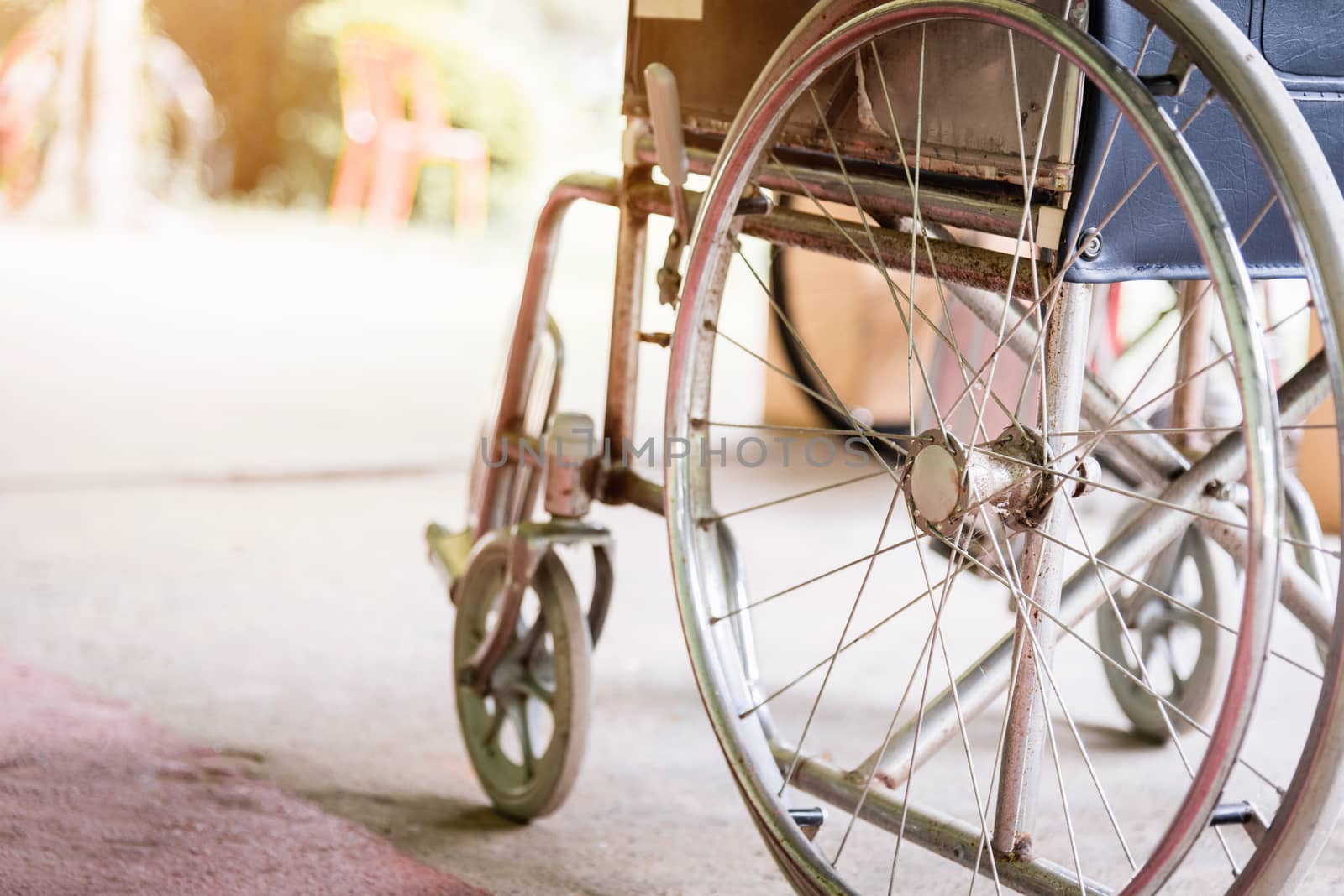 wheelchairs in the hospital by Sorapop