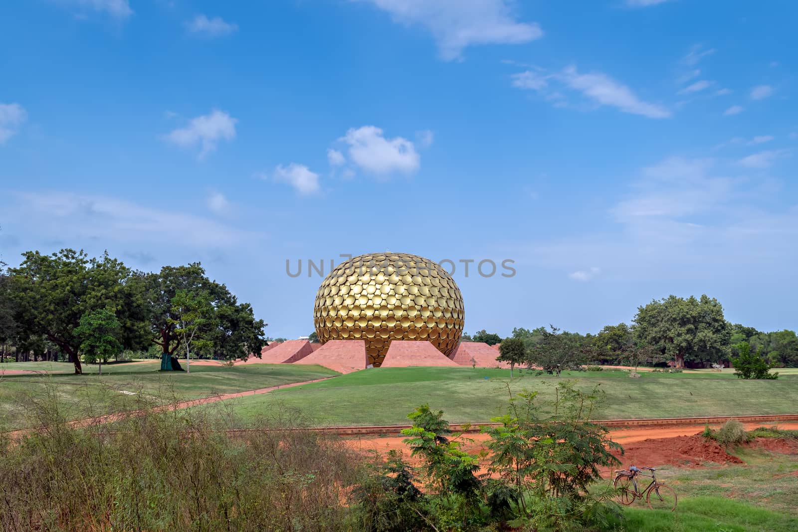 Golden dome of Matrimandir-an edifice of spiritual significance for practitioners of Integral yoga. by lalam