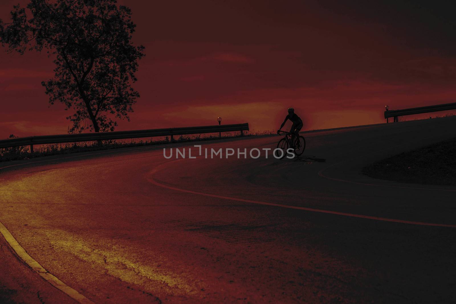 cyclist on the road by start08