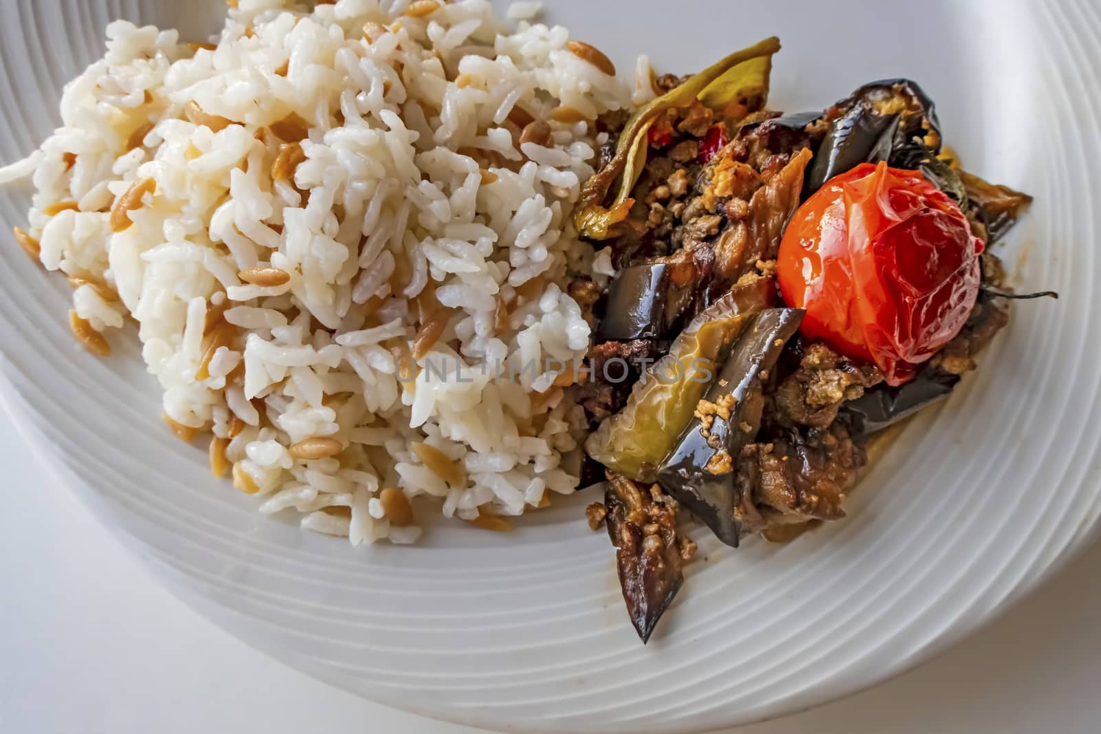 close up ready to eat turkish meal on a plate by yilmazsavaskandag