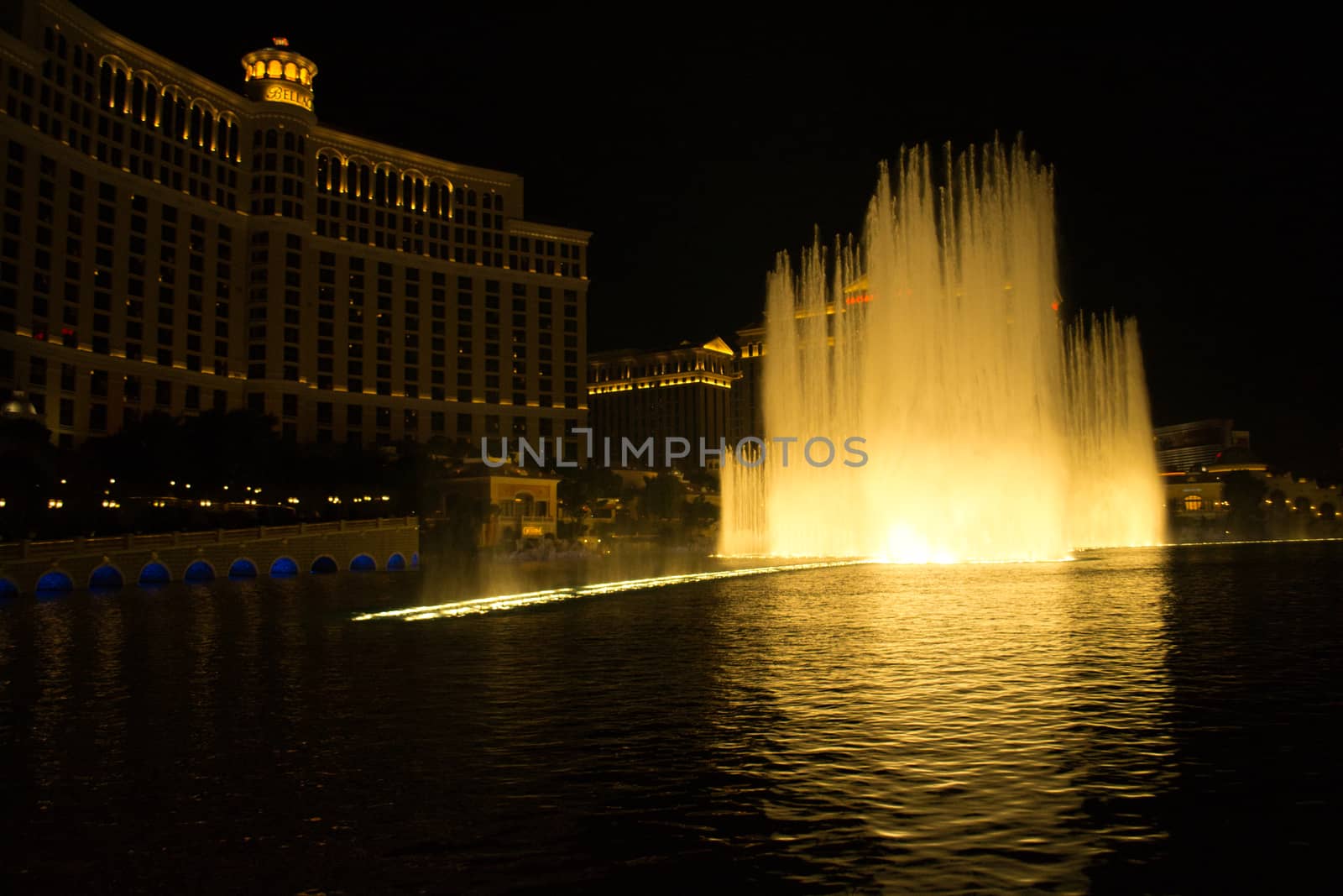 Night view on the Bellagio casino, hotel and resort in Las Vegas, Nevada United States. by kb79