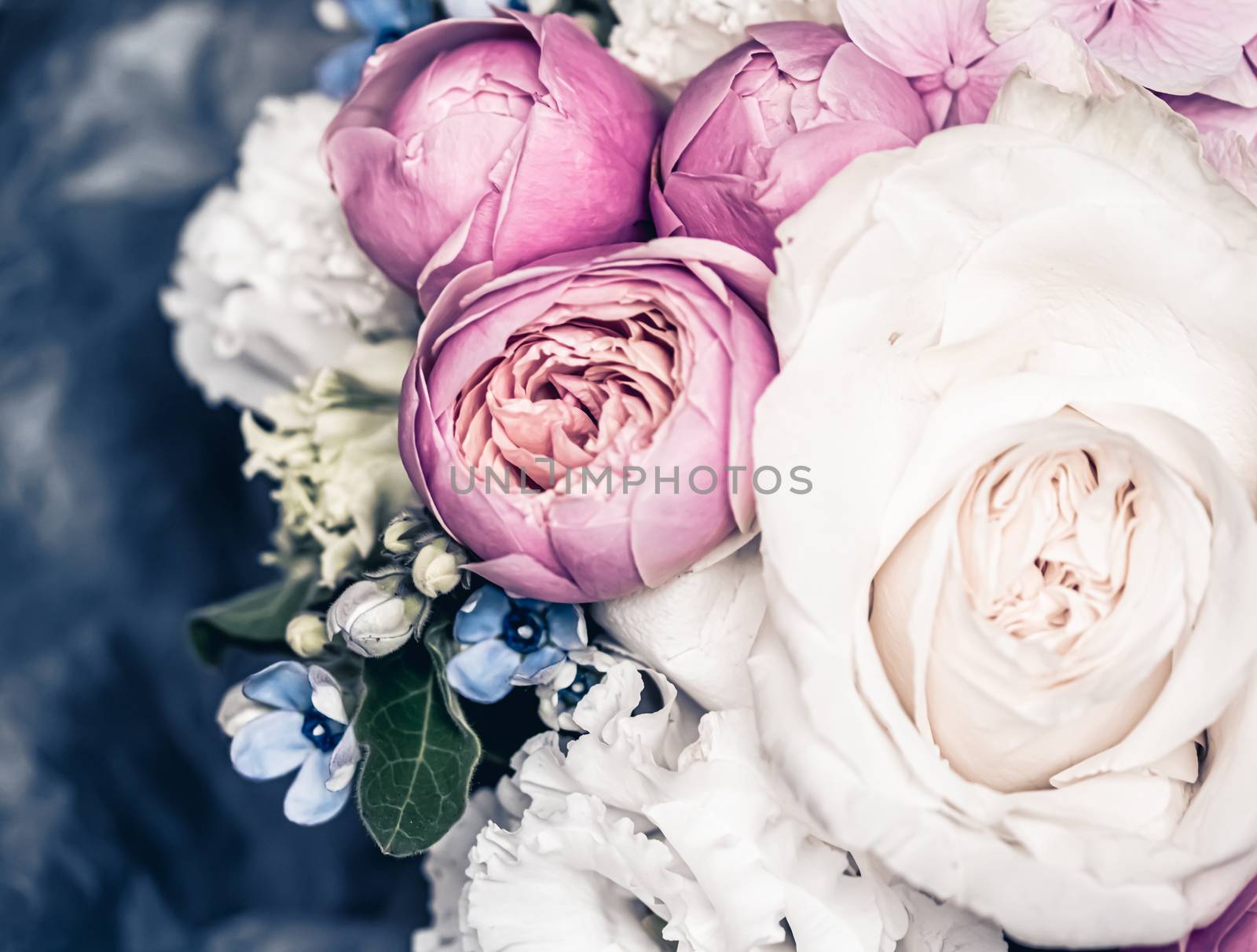 Floral bouquet as gift, rose flowers arrangement at flower shop  by Anneleven