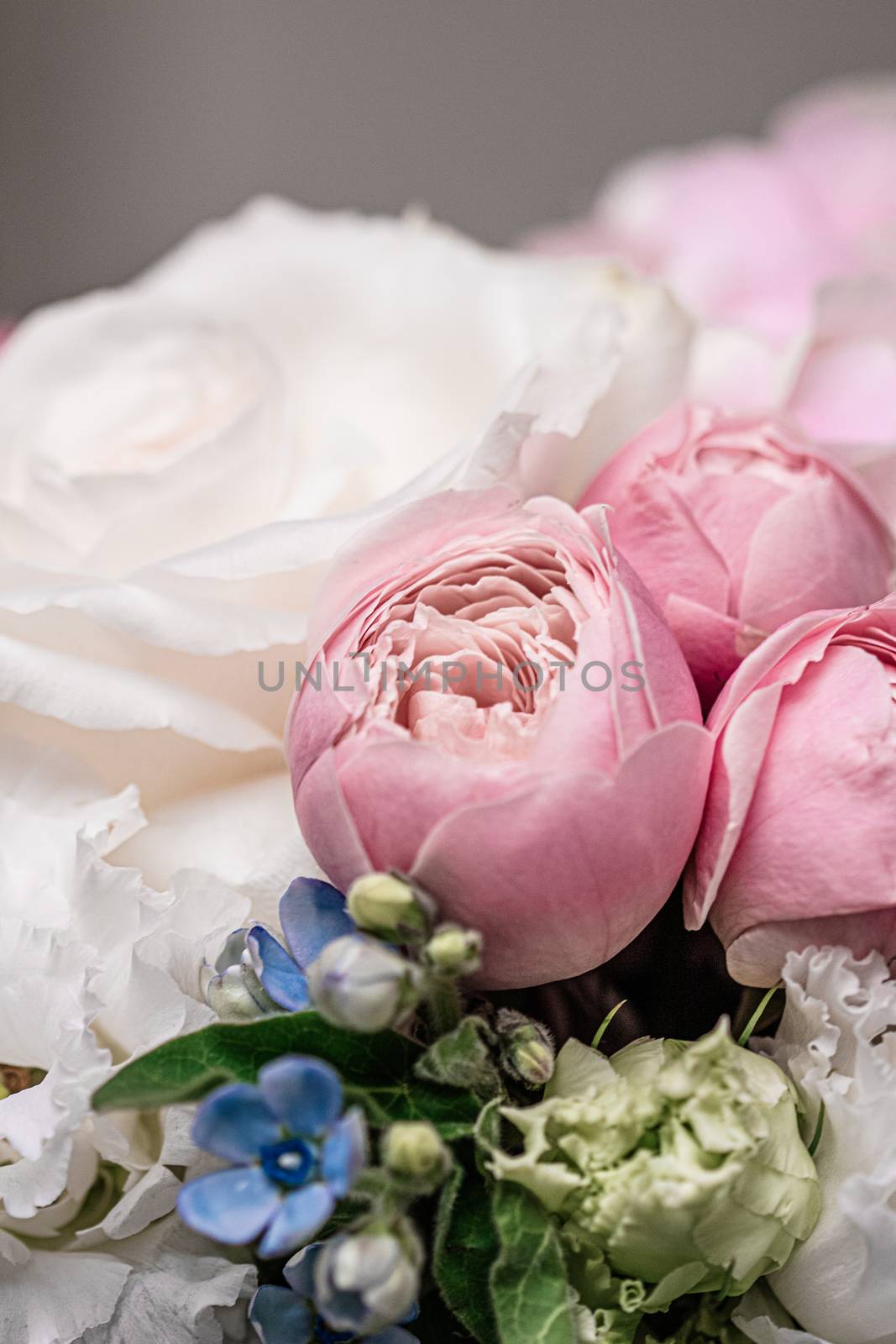 Floral bouquet as gift, rose flowers arrangement at flower shop or online delivery, romantic present and luxury home decoration