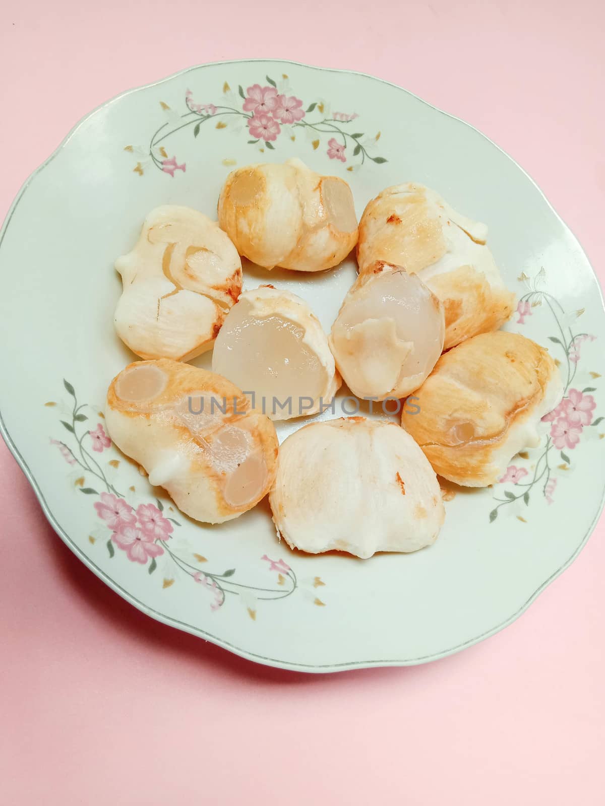 Tasty and Healthy Palmyra Palm Seeds Stock on Plate