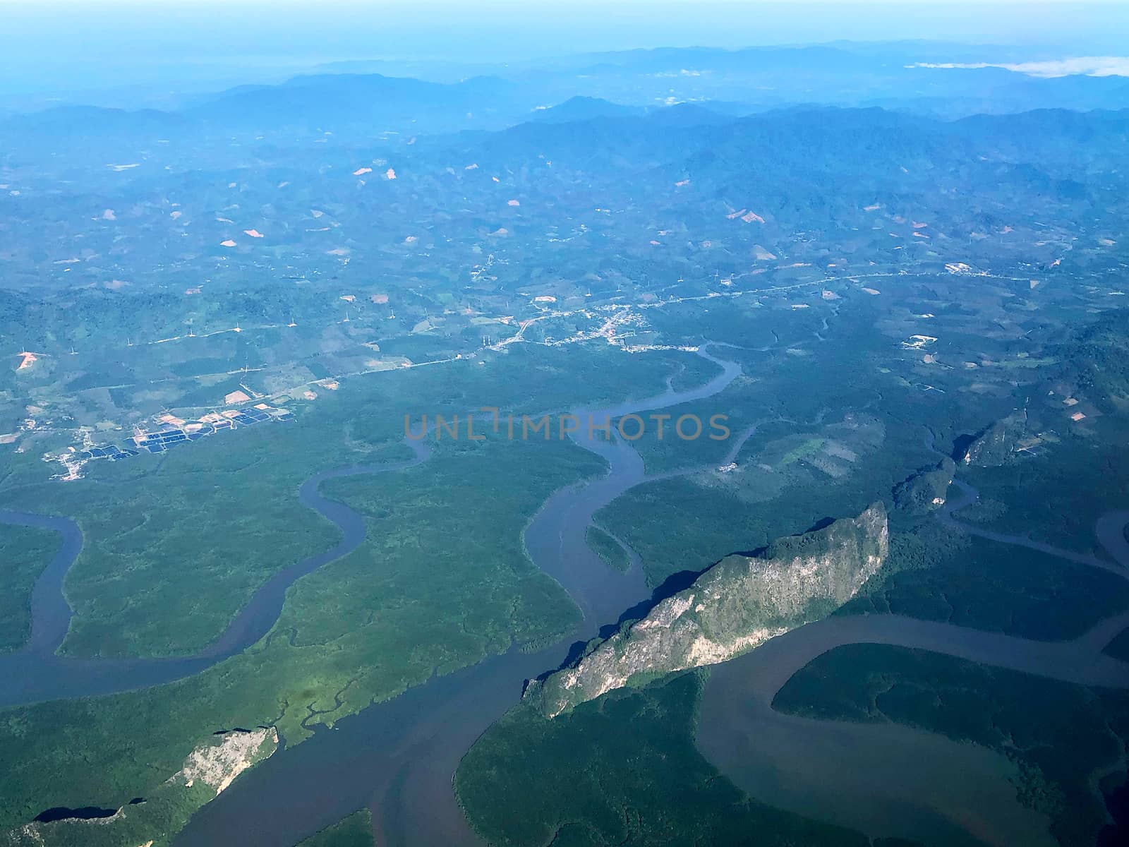 Aerial view beautiful scenic landscape of Phuket island in Andam by Surasak