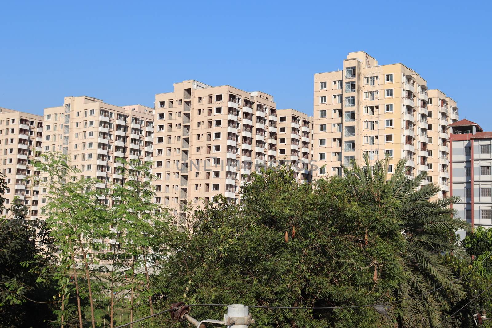 apartment building view for living on city