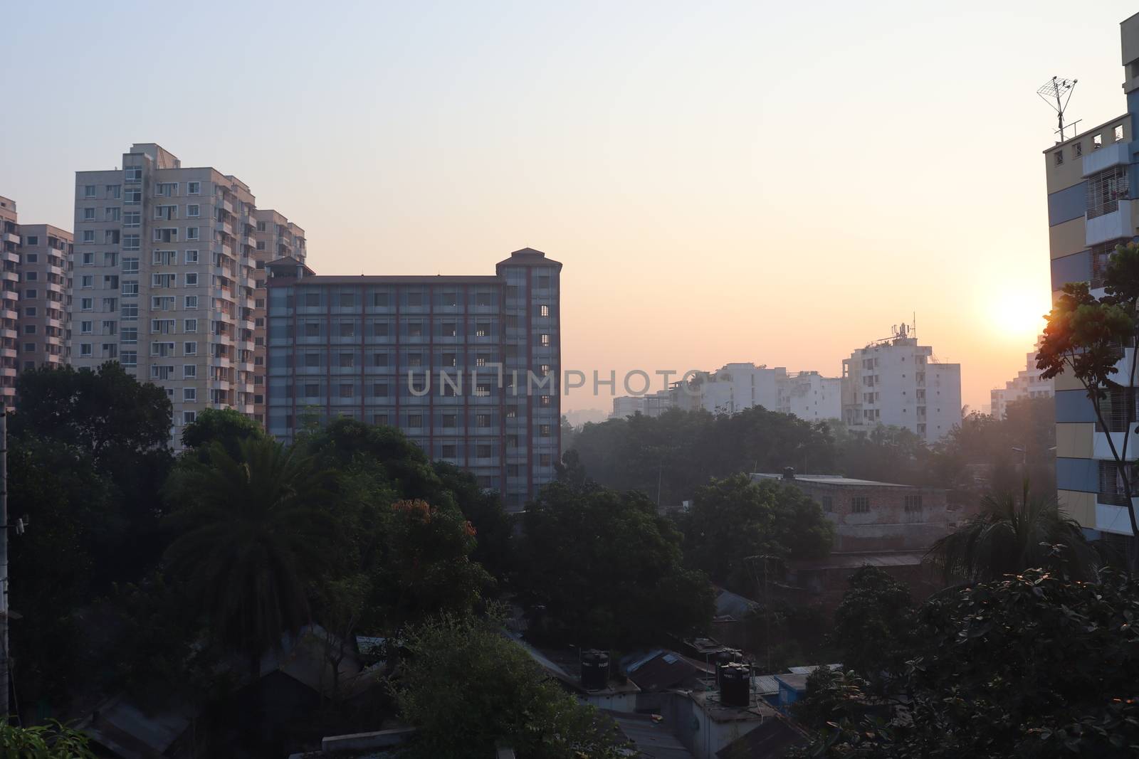apartment building view for living on city