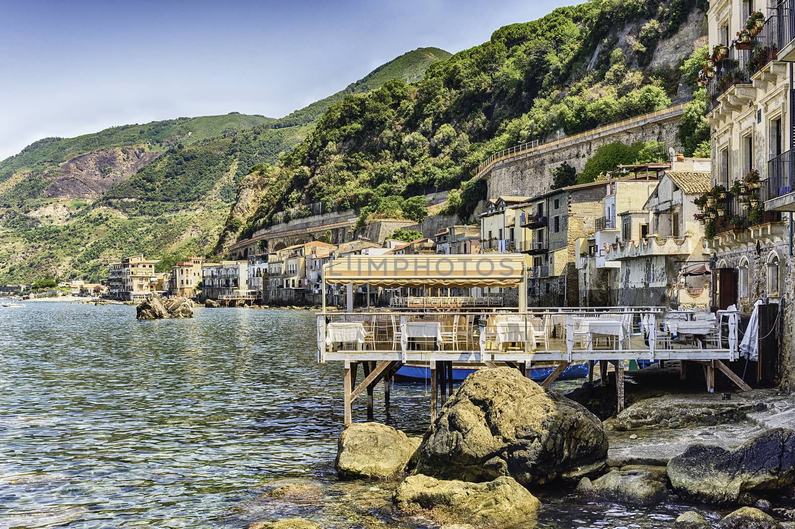 Beautiful seascape in the village of Scilla, Calabria, Italy by marcorubino
