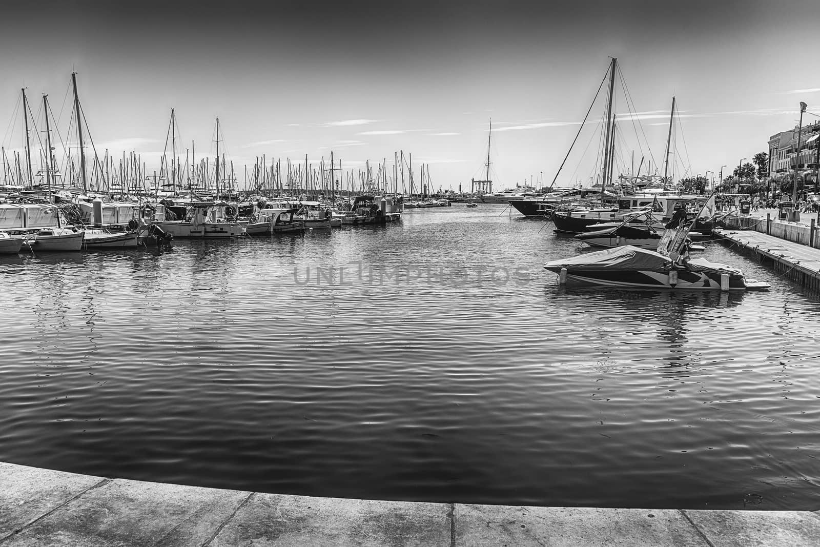 View over the Old Harbor, Cannes, Cote d'Azur, France by marcorubino