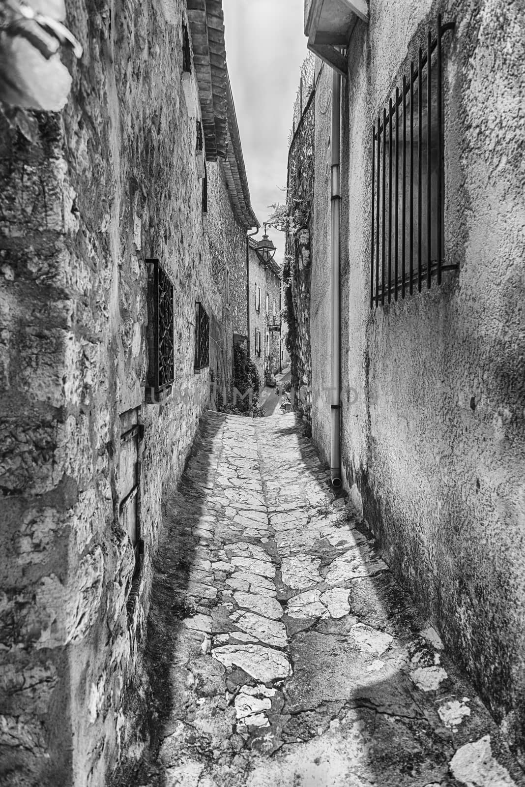 Walking in the picturesque streets of Saint-Paul-de-Vence, Cote d'Azur, France. It is one of the oldest medieval towns on the French Riviera