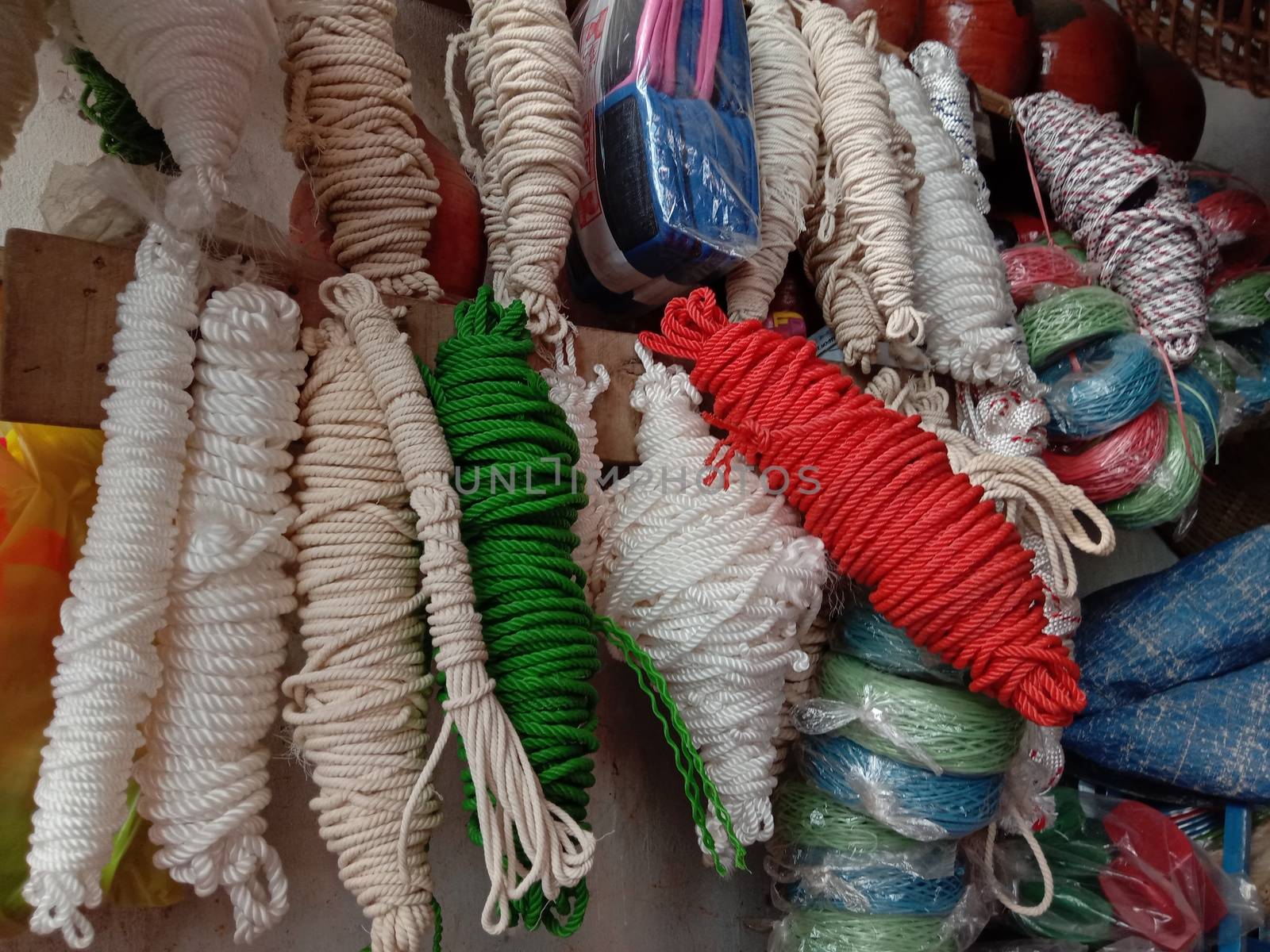 multiple colored nylon yarn stock on shop for sell