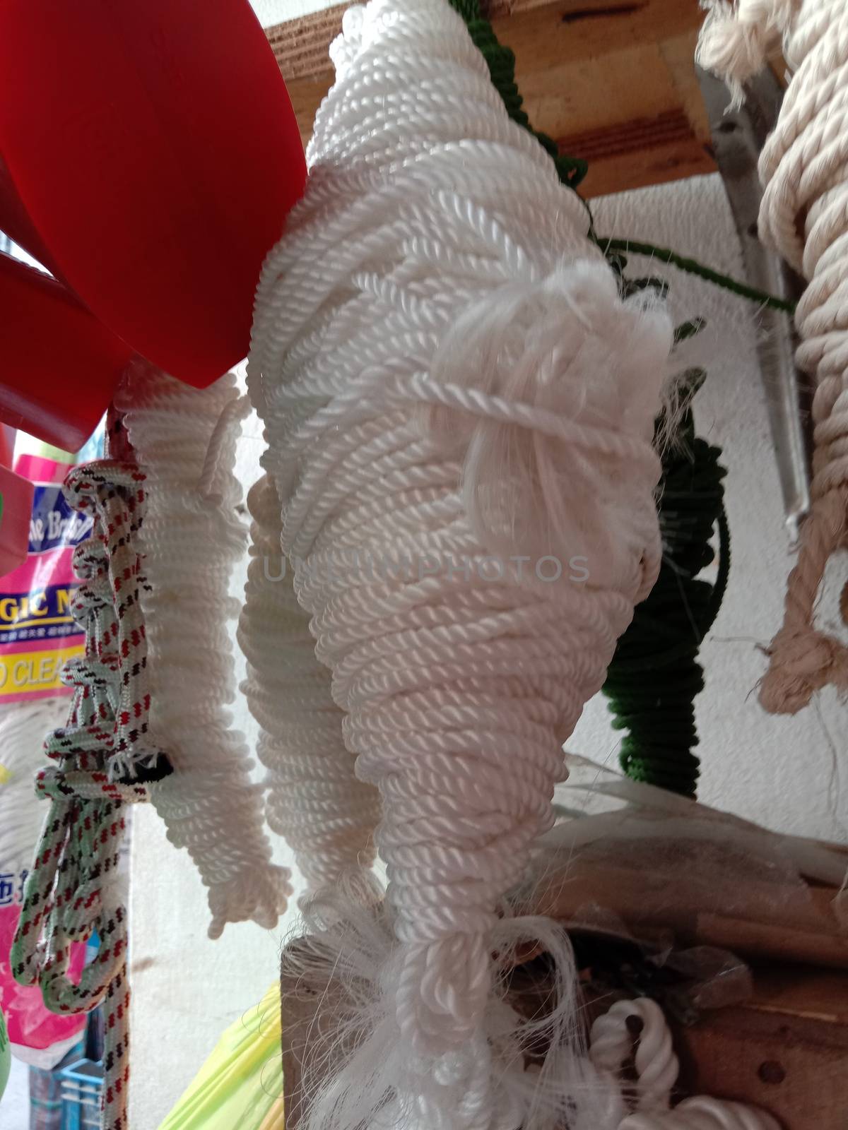 white colored nylon yarn stock on shop for sell