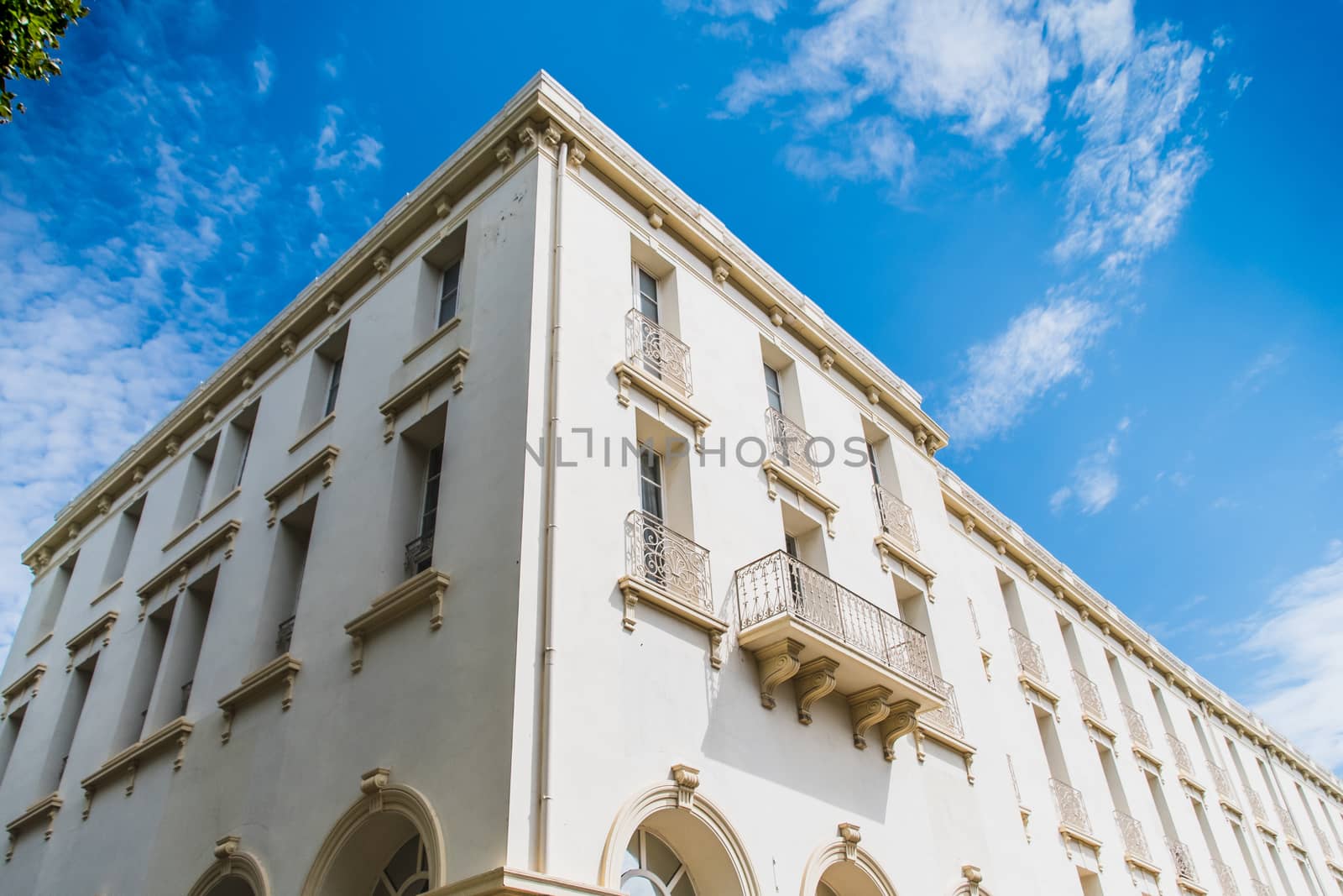 Building under the sun of Hyères in France