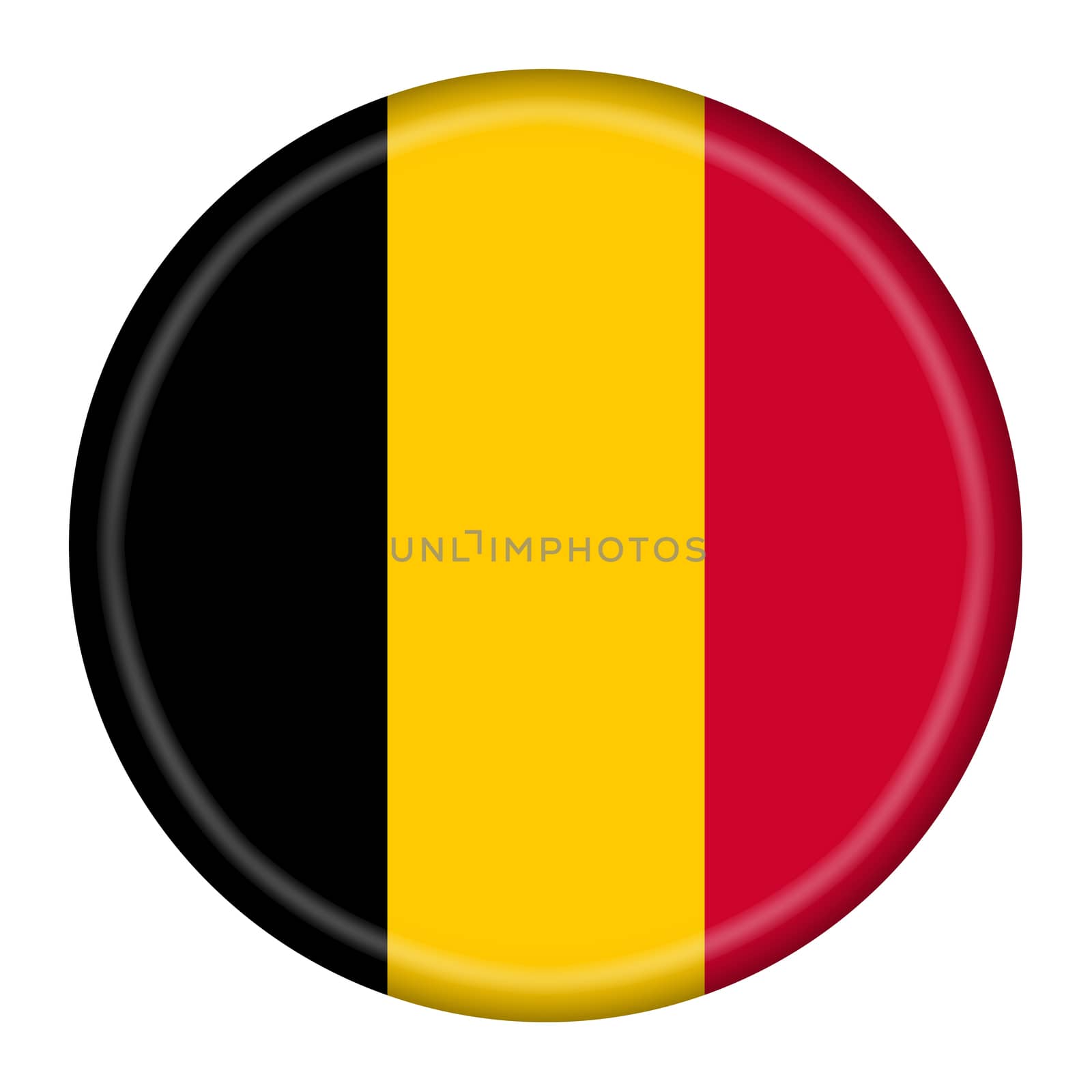 A Belgium flag button 3d illustration with clipping path