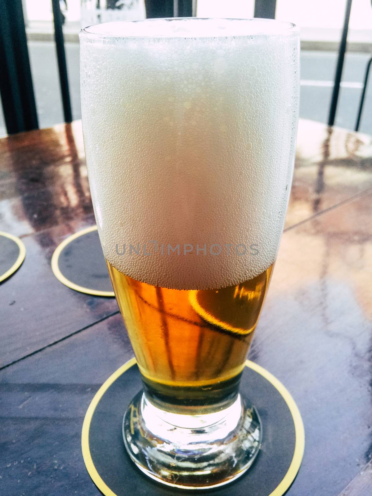 Glass with beer isolated. Beverage or bar concept