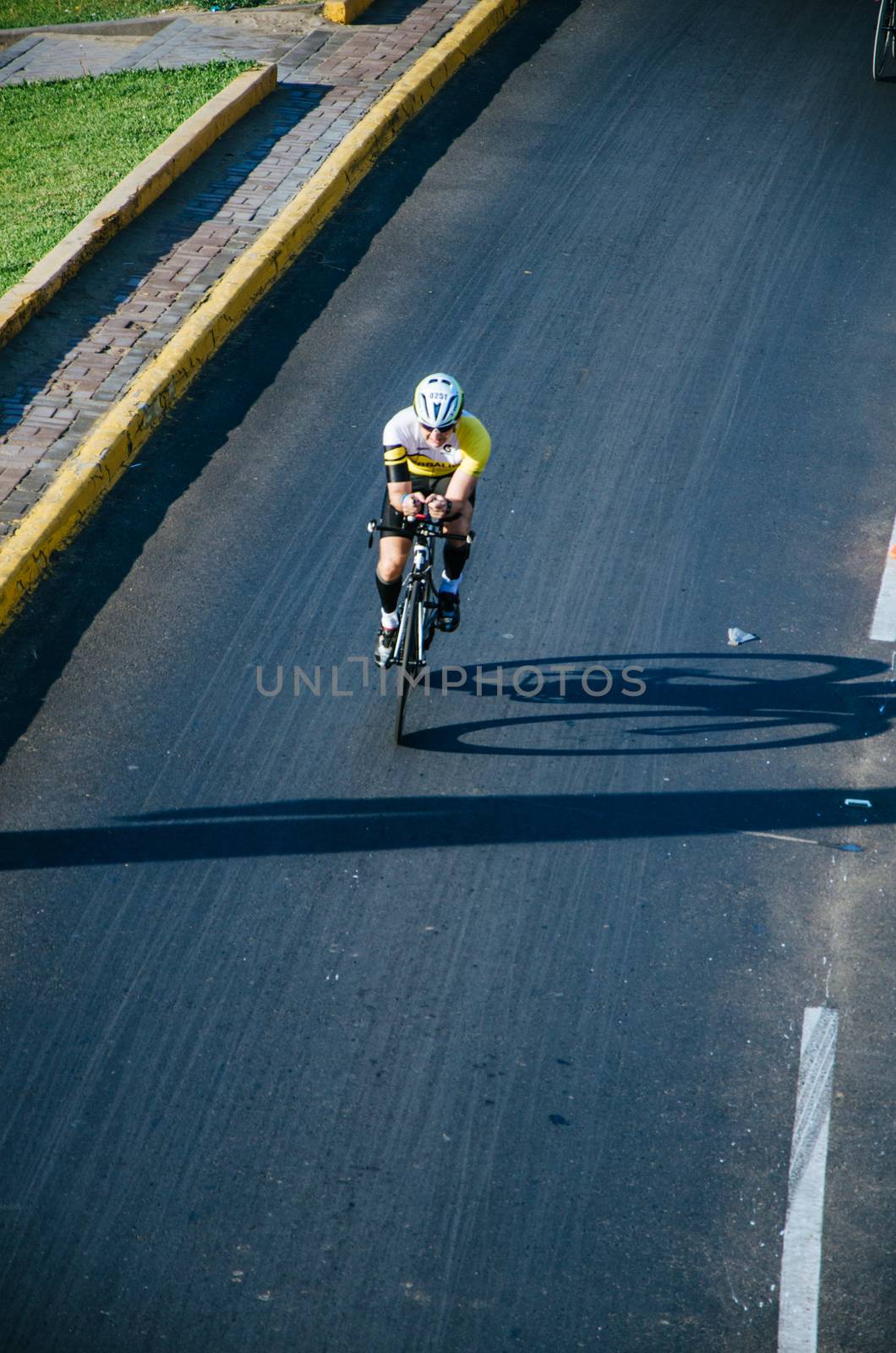 LIMA, PERU - APRIL 22th 2018: Ironman 70.3 . Athletes competing in the second stage of this great competition that is now cycling