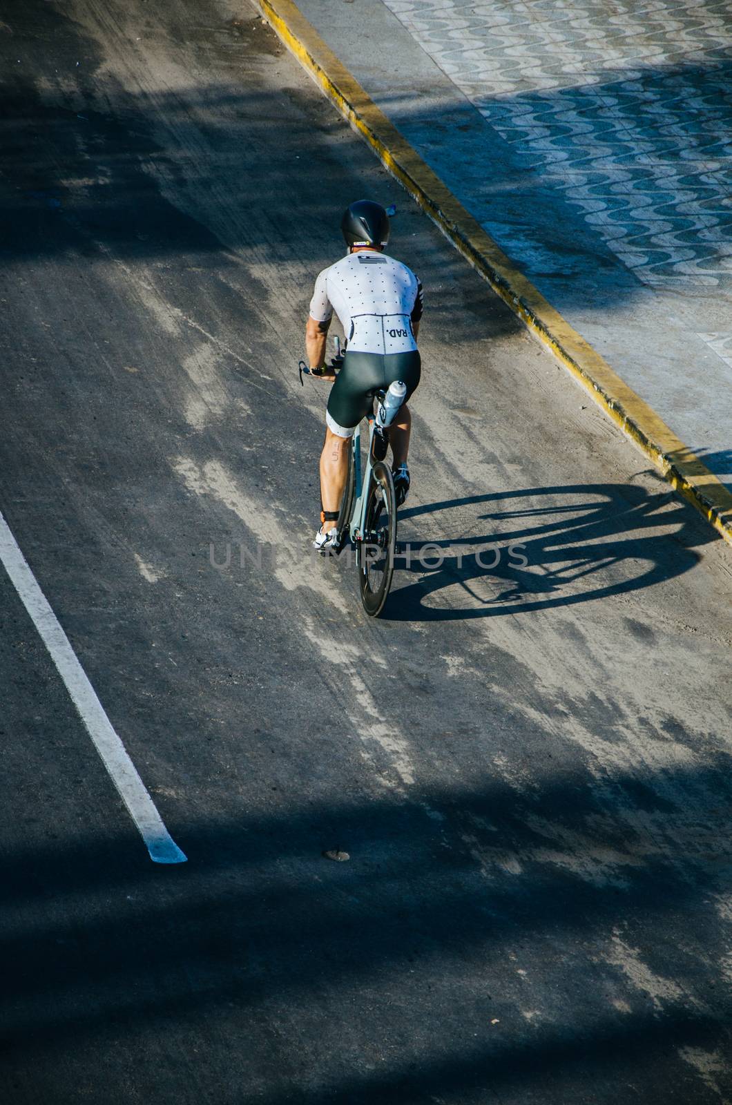 LIMA, PERU - APRIL 22th 2018: Ironman 70.3 . Athletes competing in the second stage of this great competition that is now cycling