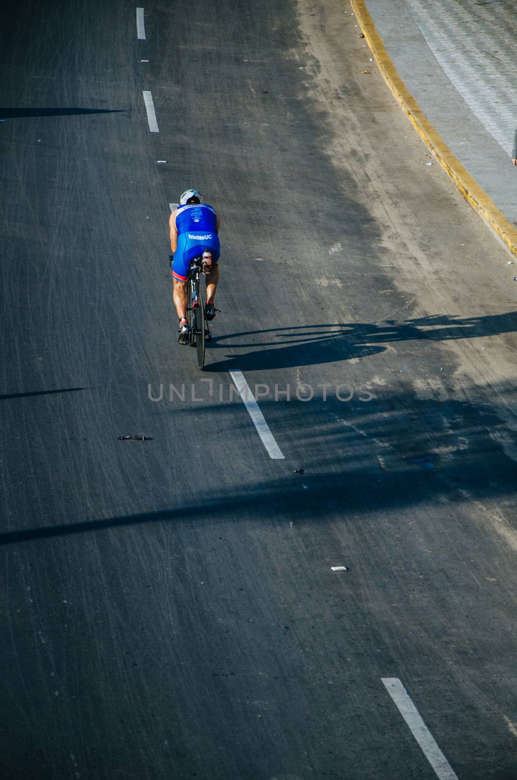 LIMA, PERU - APRIL 22th 2018: Ironman 70.3 . Athletes competing in the second stage of this great competition that is now cycling