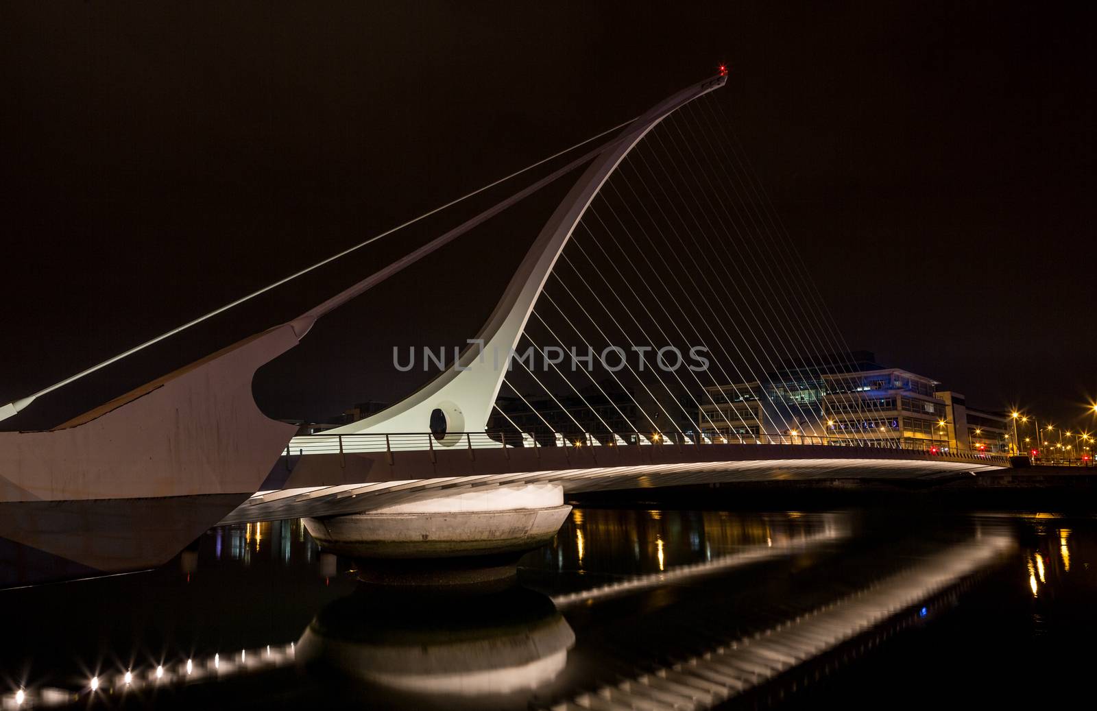 Samuel Beckett Bridge Harp Bridge Ireland Dublin night at by mlechanteur