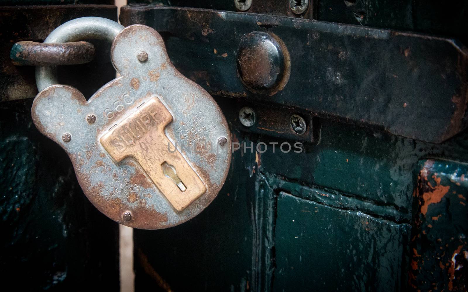 Ireland Dublin jan 21 2017 Door Lock of Kilmainham Gaol (Irish: Príosún Chill Mhaighneann) by mlechanteur