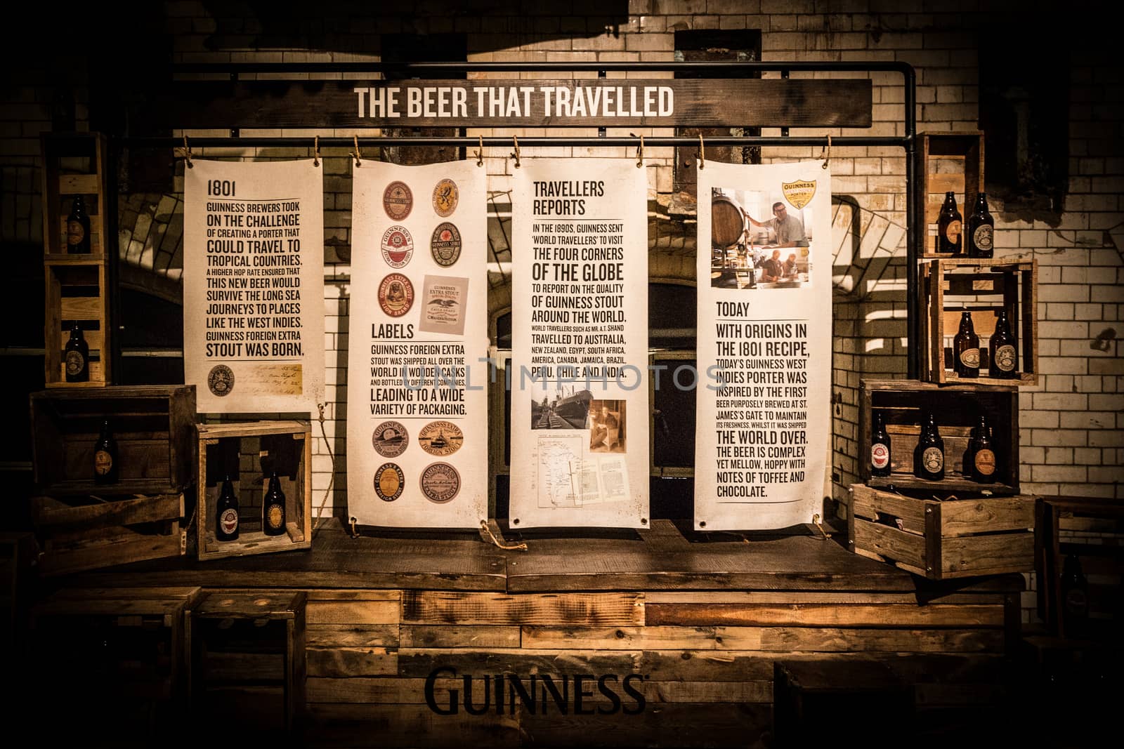 DUBLIN, IRELAND - JAN 21: Guinness Museum Stout beer at the Guinness Storehouse Dublin Ireland Beer UK by mlechanteur