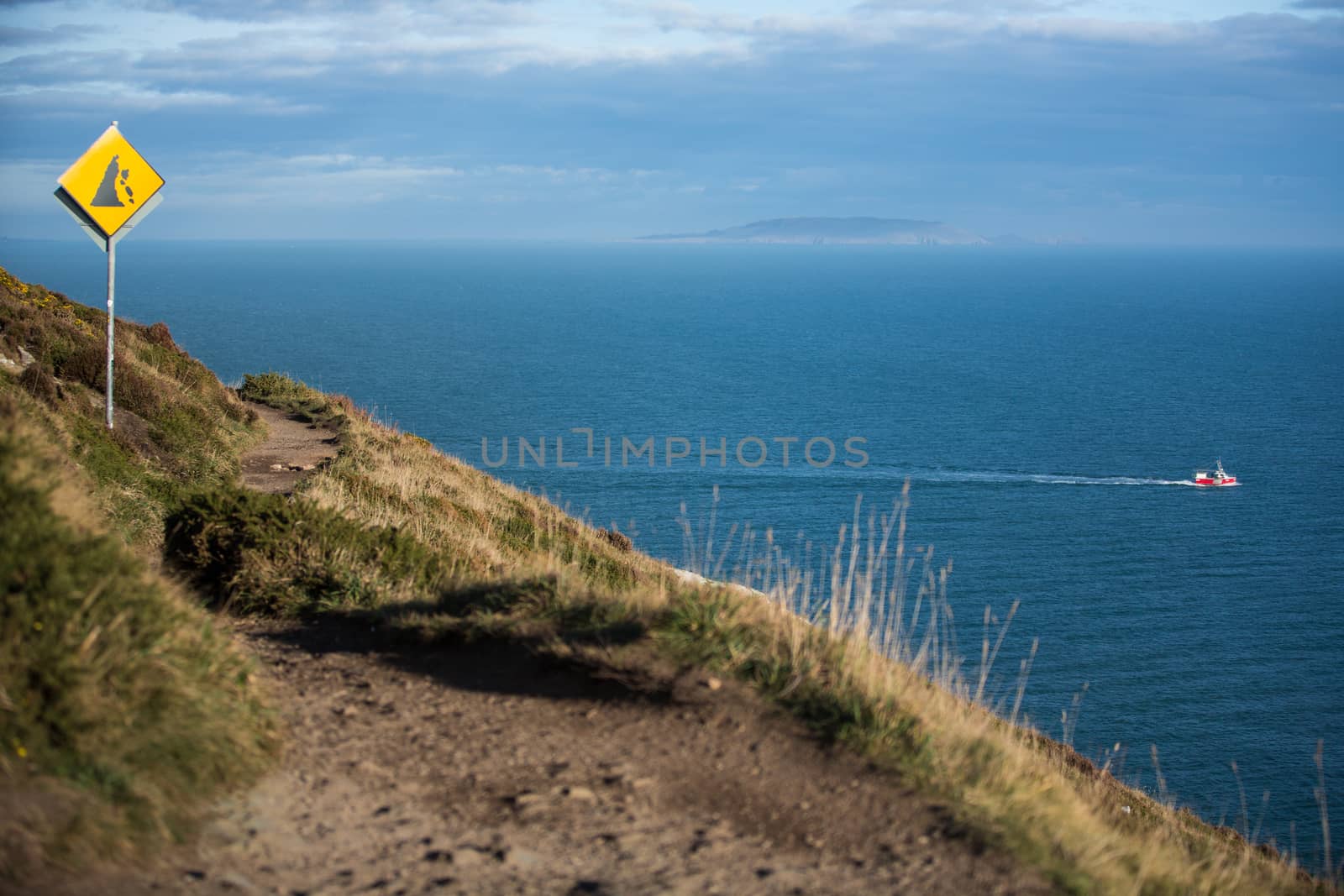 Ireland, coast and cliffs of howth path cliff walk