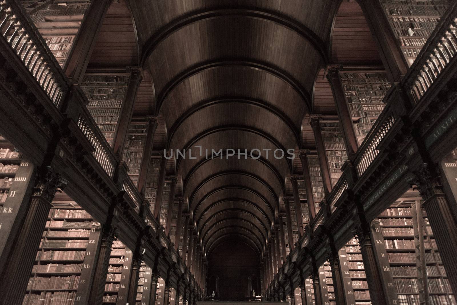 DUBLIN, IRELAND, JAN 21 2017, The Long Room in the Trinity College Library on in Dublin, Ireland. Trinity College Library is the largest library in Ireland and home to The Book of Kells. by mlechanteur