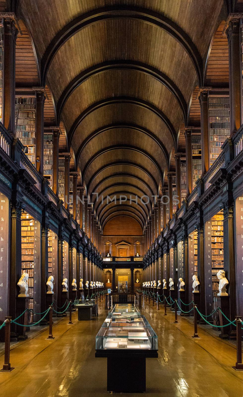 DUBLIN, IRELAND, JAN 21 2017, The Long Room in the Trinity College Library on in Dublin, Ireland. Trinity College Library is the largest library in Ireland and home to The Book of Kells. by mlechanteur
