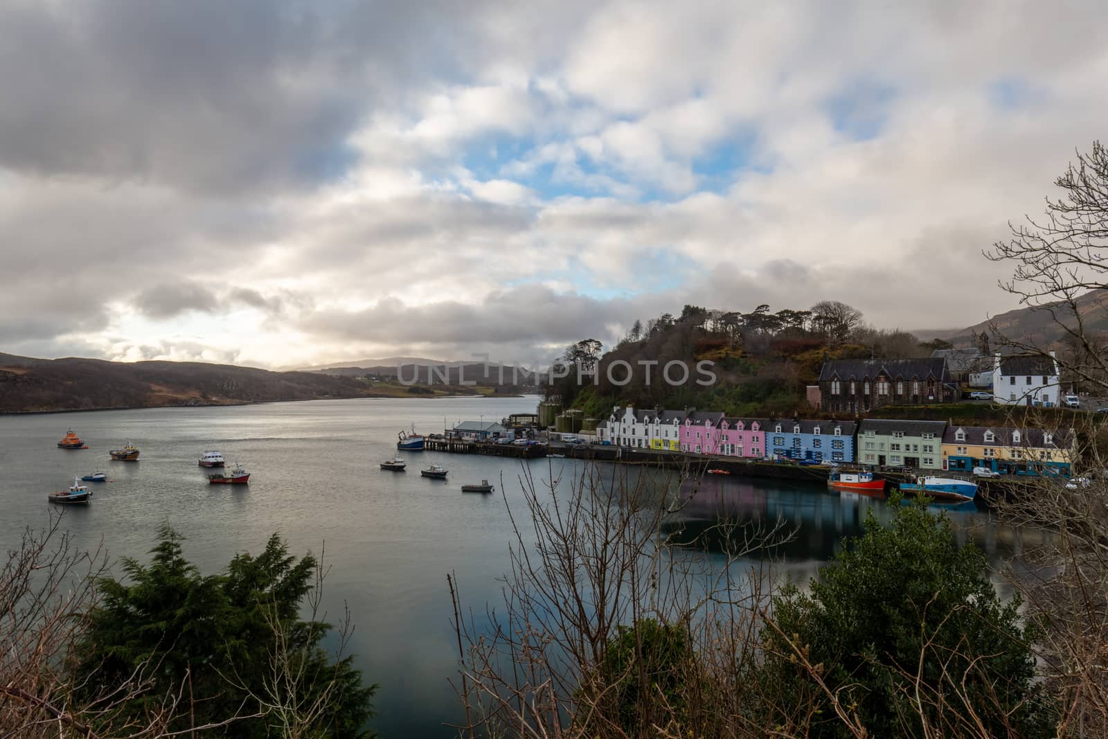 Harbor of Portree scottish highlands