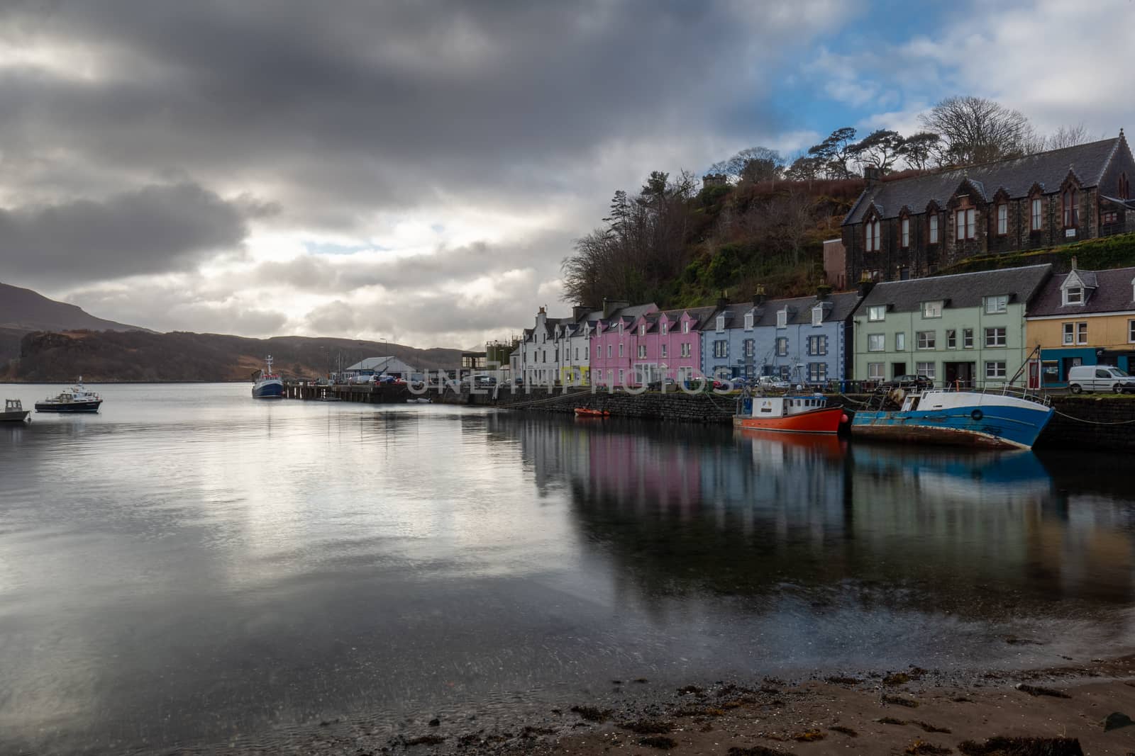 Harbor of Portree scottish highlands