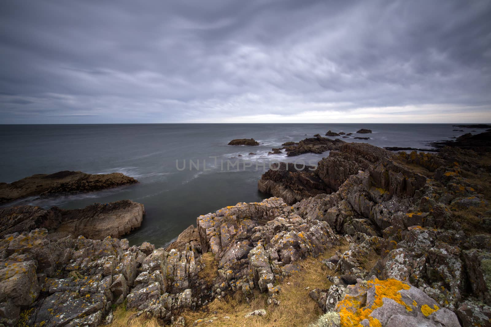 Scotland findochty beach north east coast rocky long exposure